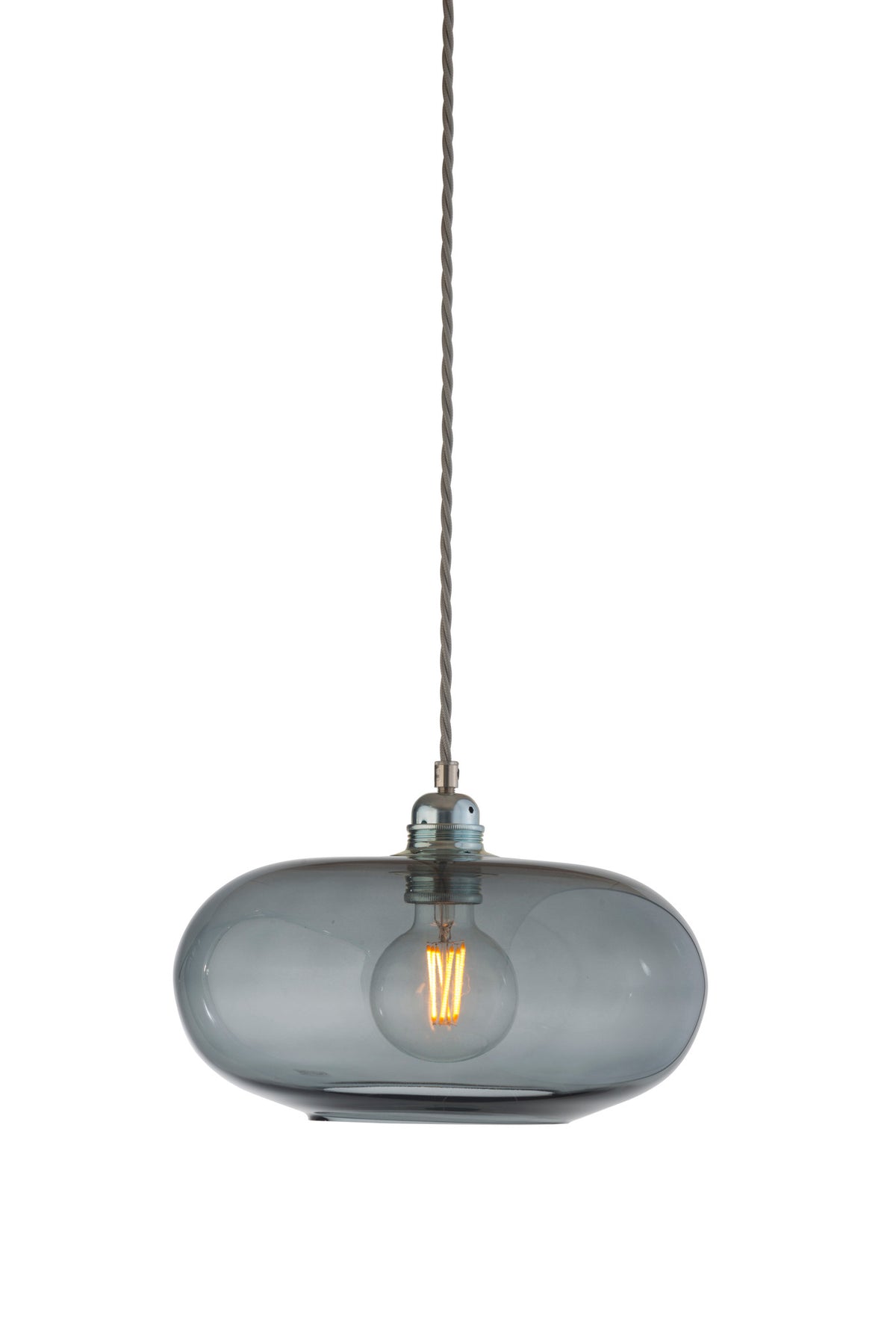 Pakabinamas šviestuvas Horizon Ø29 cm, Smokey Grey – įjungtas