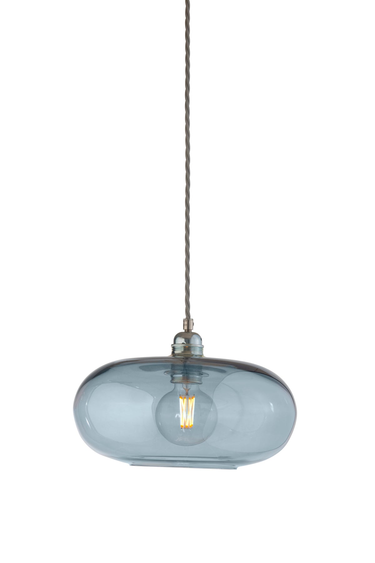 Pakabinamas šviestuvas Horizon Ø29 cm, Topaz Blue – įjungtas