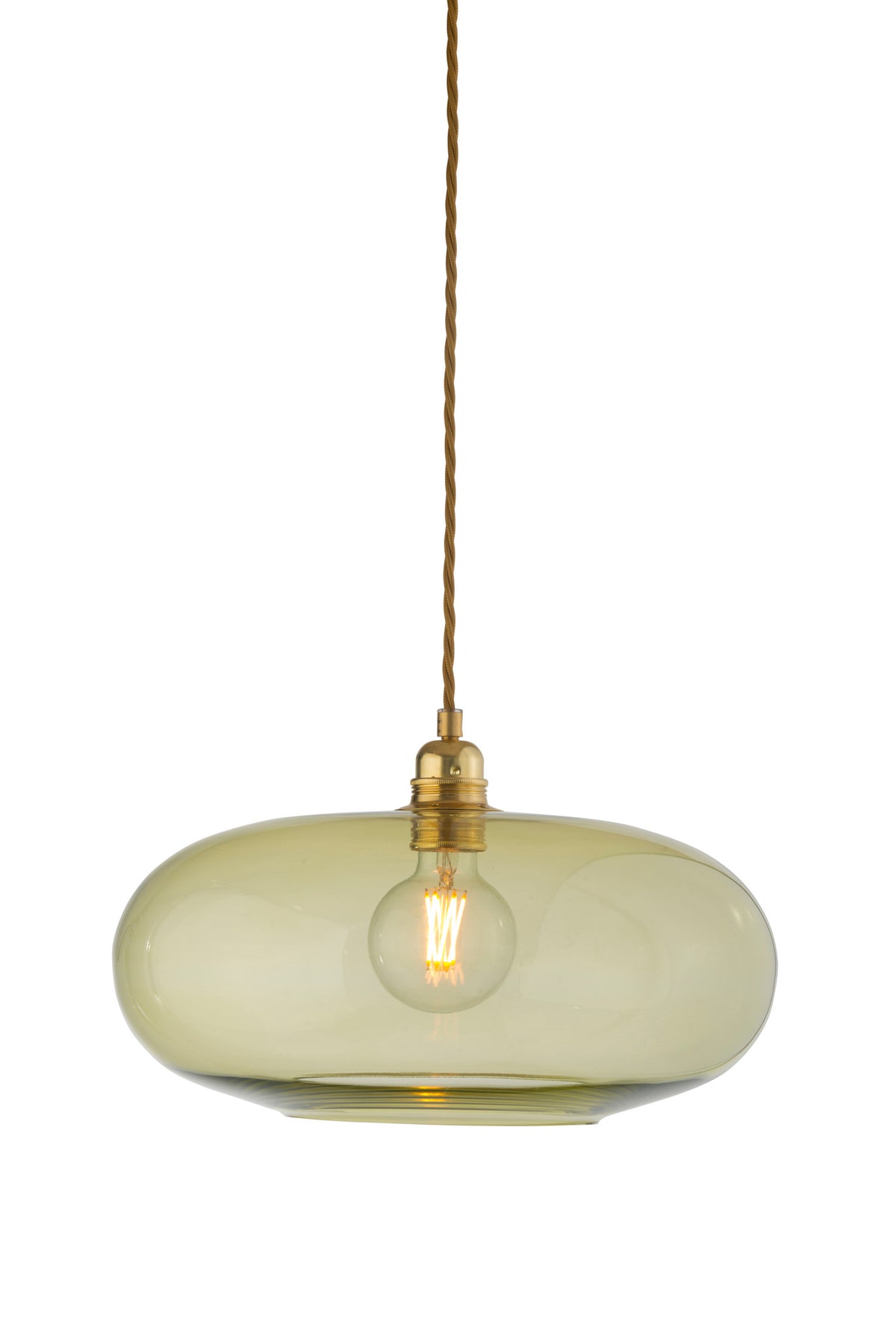 Pakabinamas šviestuvas Horizon Ø36 cm, Olive – įjungtas