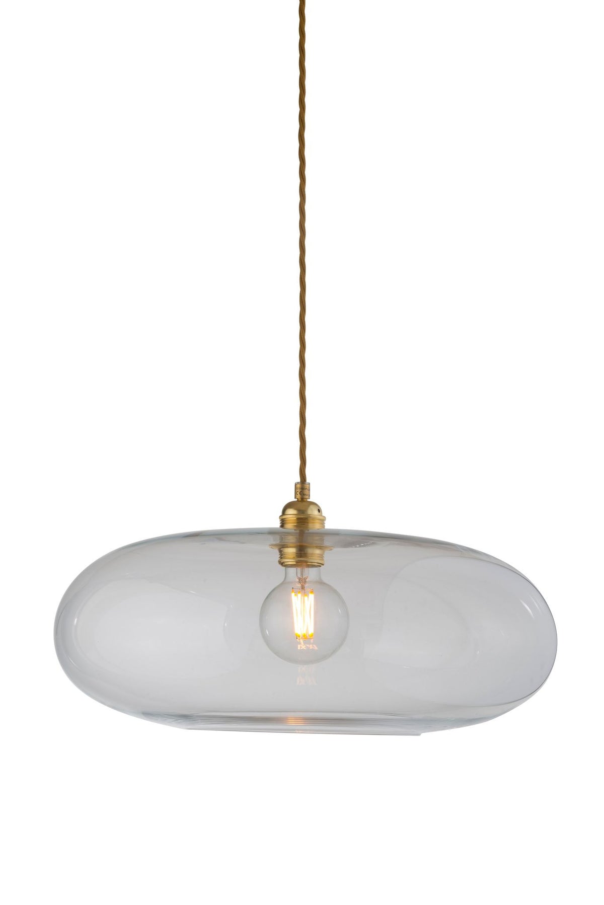 Pakabinamas šviestuvas Horizon Ø45 cm, Clear with Gold – įjungtas