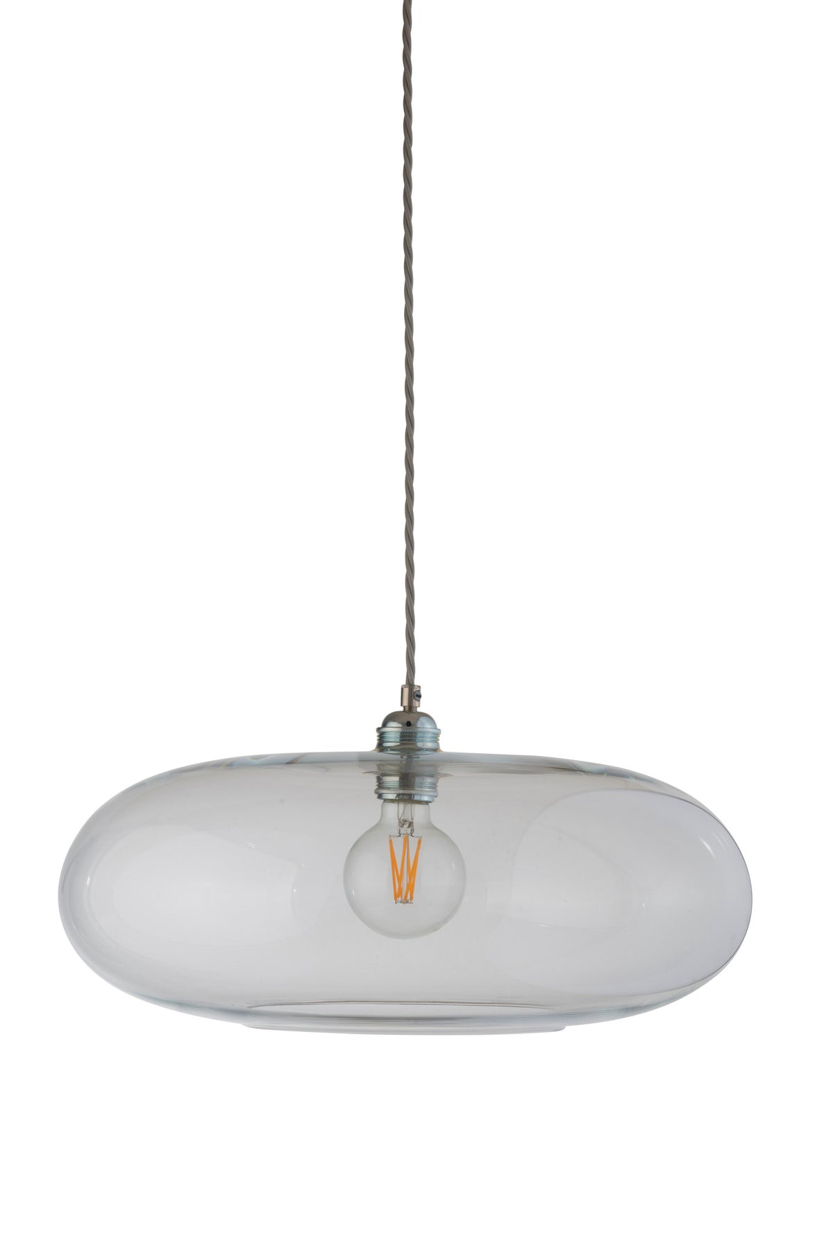 Pakabinamas šviestuvas Horizon Ø45 cm, Clear with Silver – įjungtas