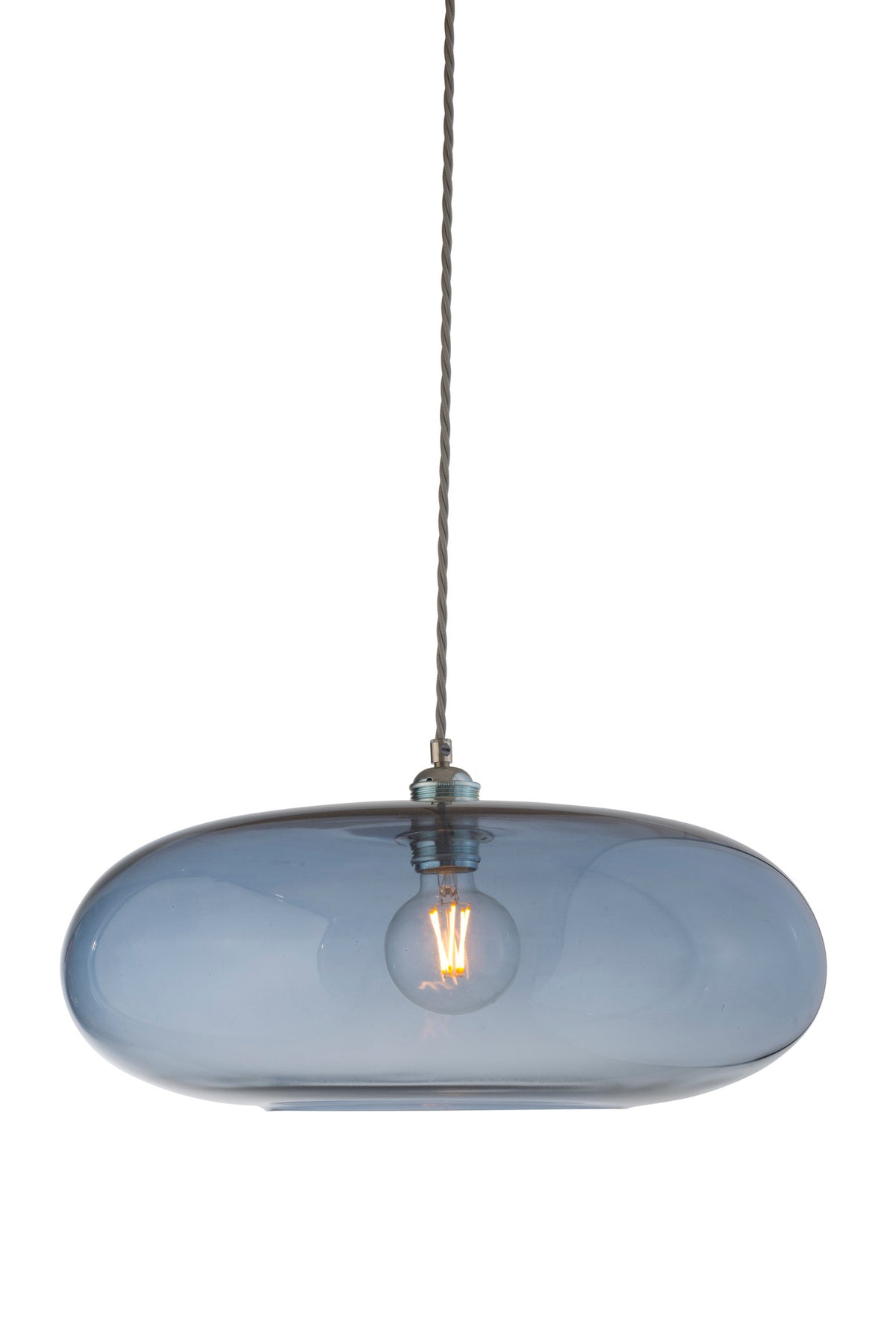 Pakabinamas šviestuvas Horizon Ø45 cm, Deep Blue – įjungtas