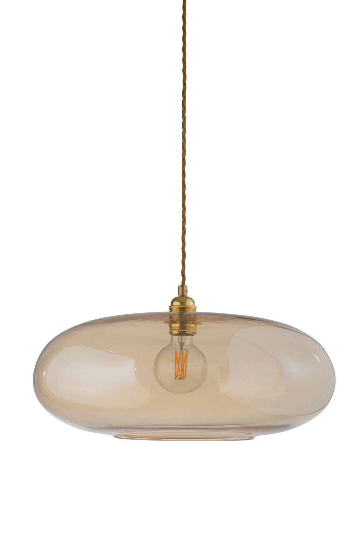 Pakabinamas šviestuvas Horizon Ø45 cm, Golden Smoke – įjungtas