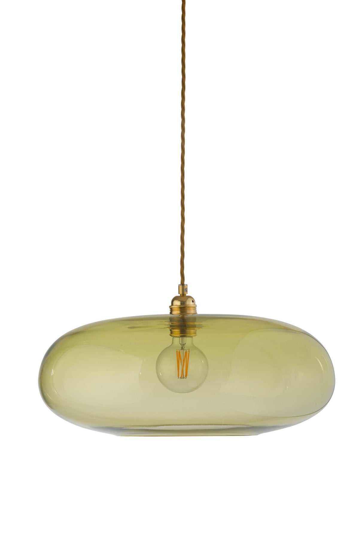 Pakabinamas šviestuvas Horizon Ø45 cm, Olive – įjungtas