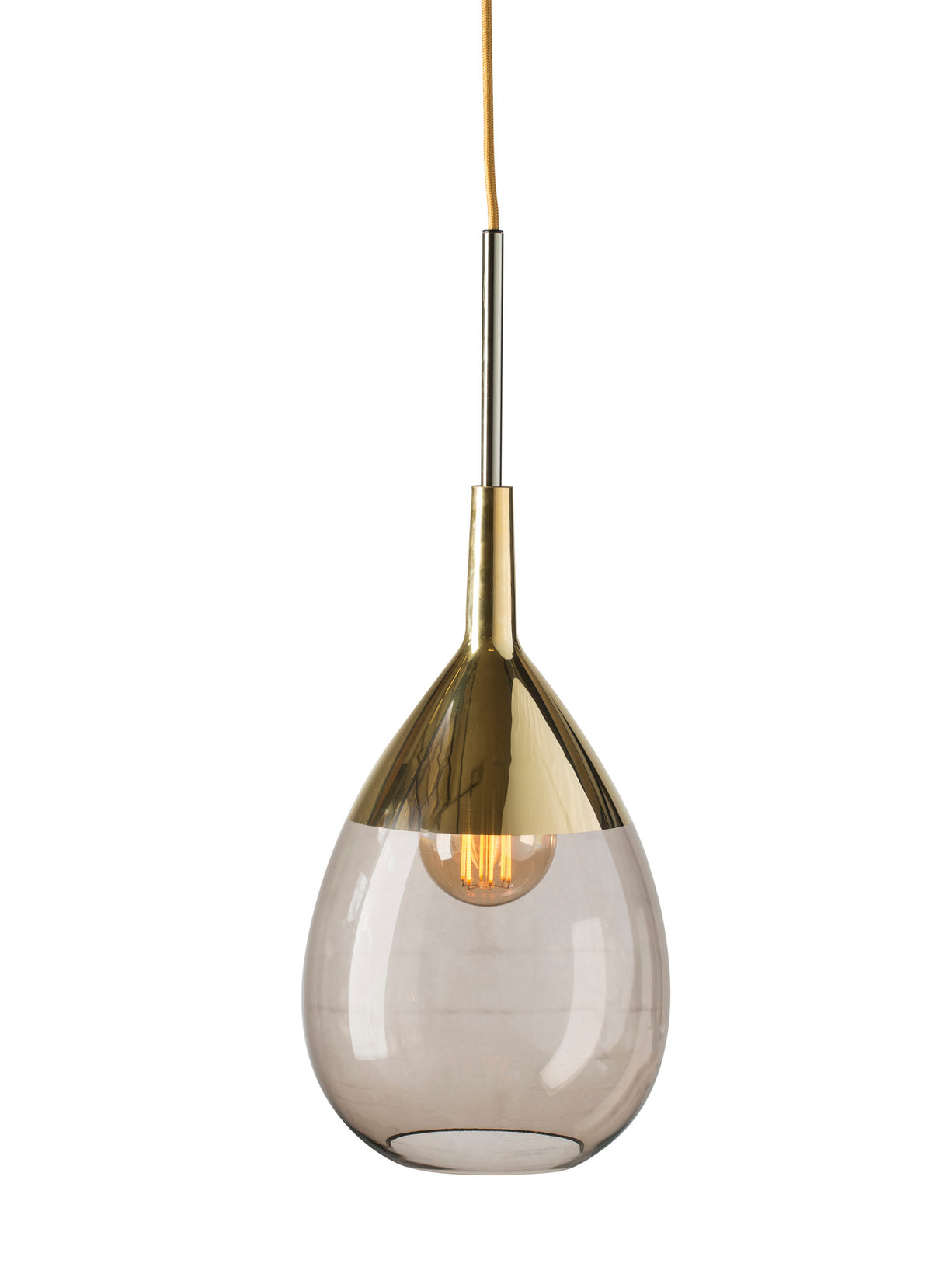 Pakabinamas šviestuvas Lute M Chestnut Brown / Gold, H49 cm