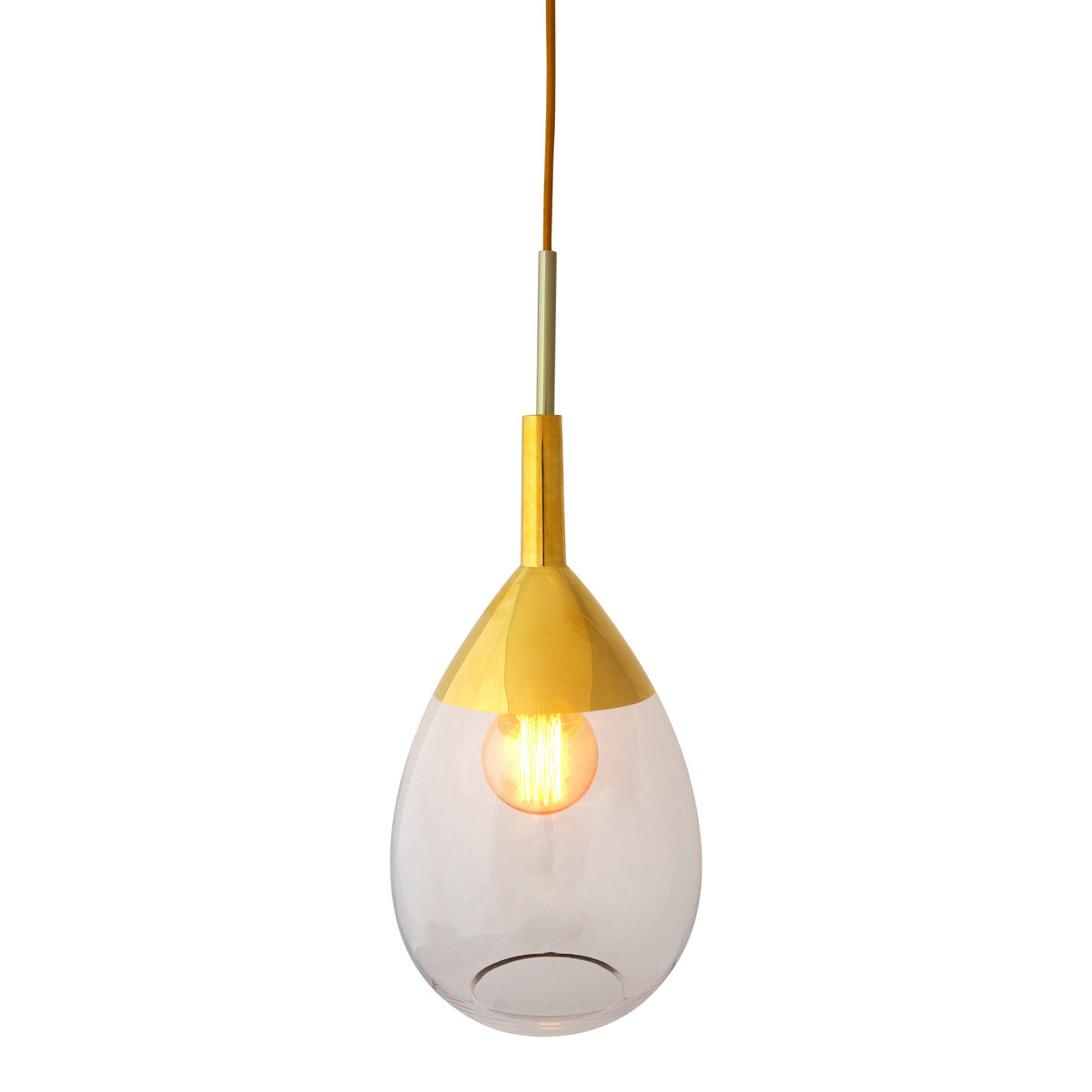 Pakabinamas šviestuvas Lute M Clear / Gold, H49 cm