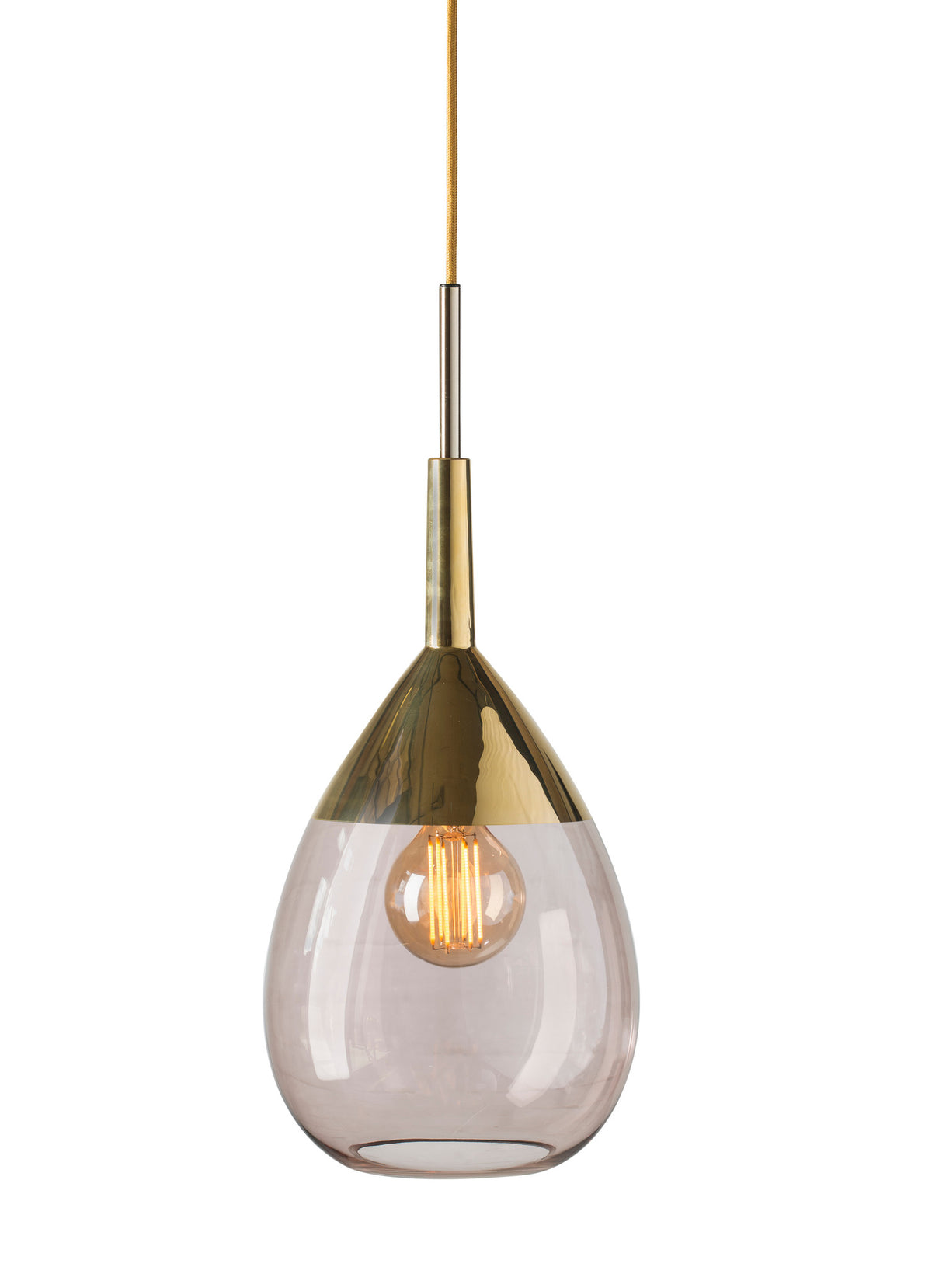 Pakabinamas šviestuvas Lute M Obsidian / Gold, H49 cm