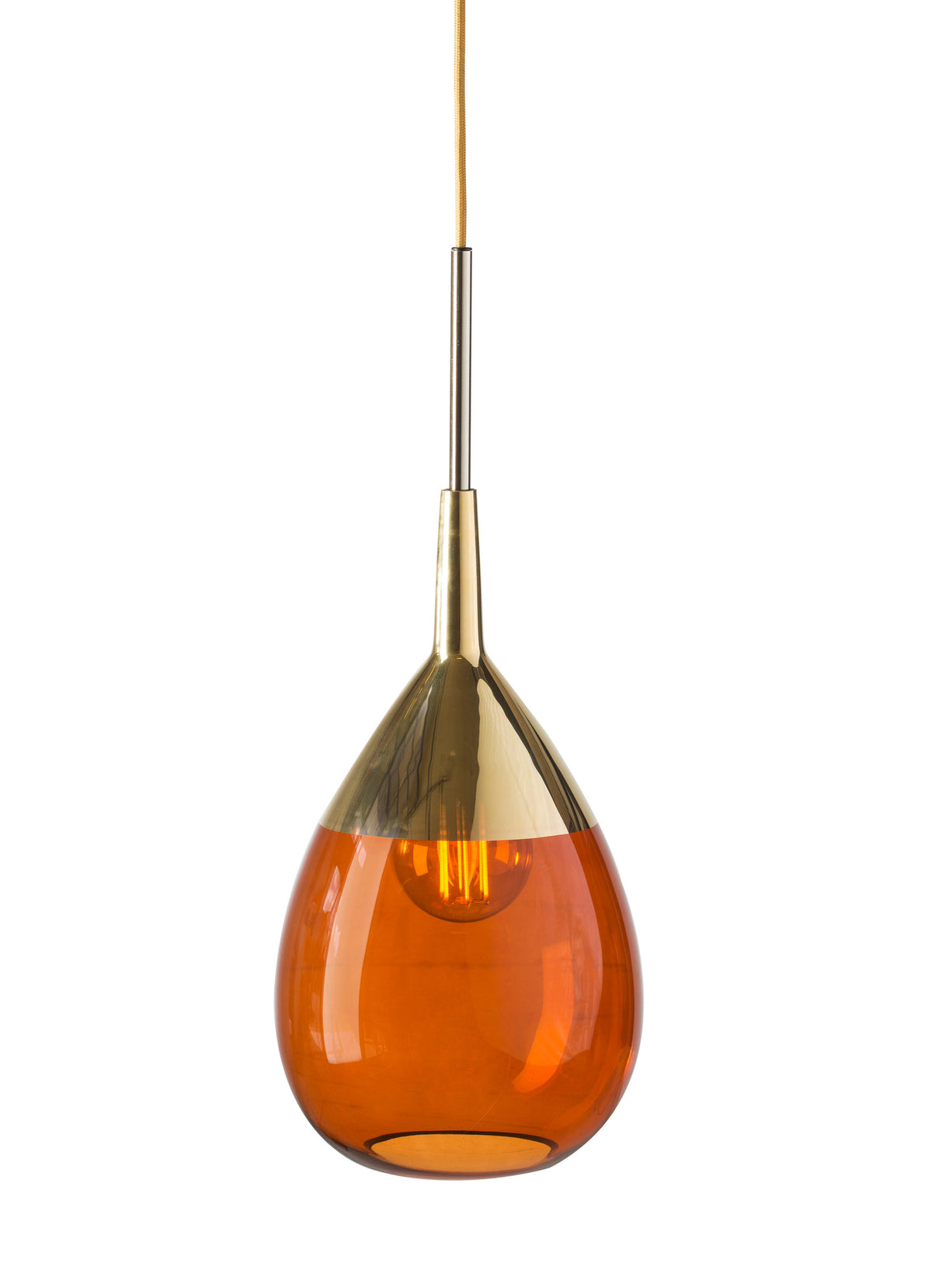 Pakabinamas šviestuvas Lute M Rust / Gold, H49 cm