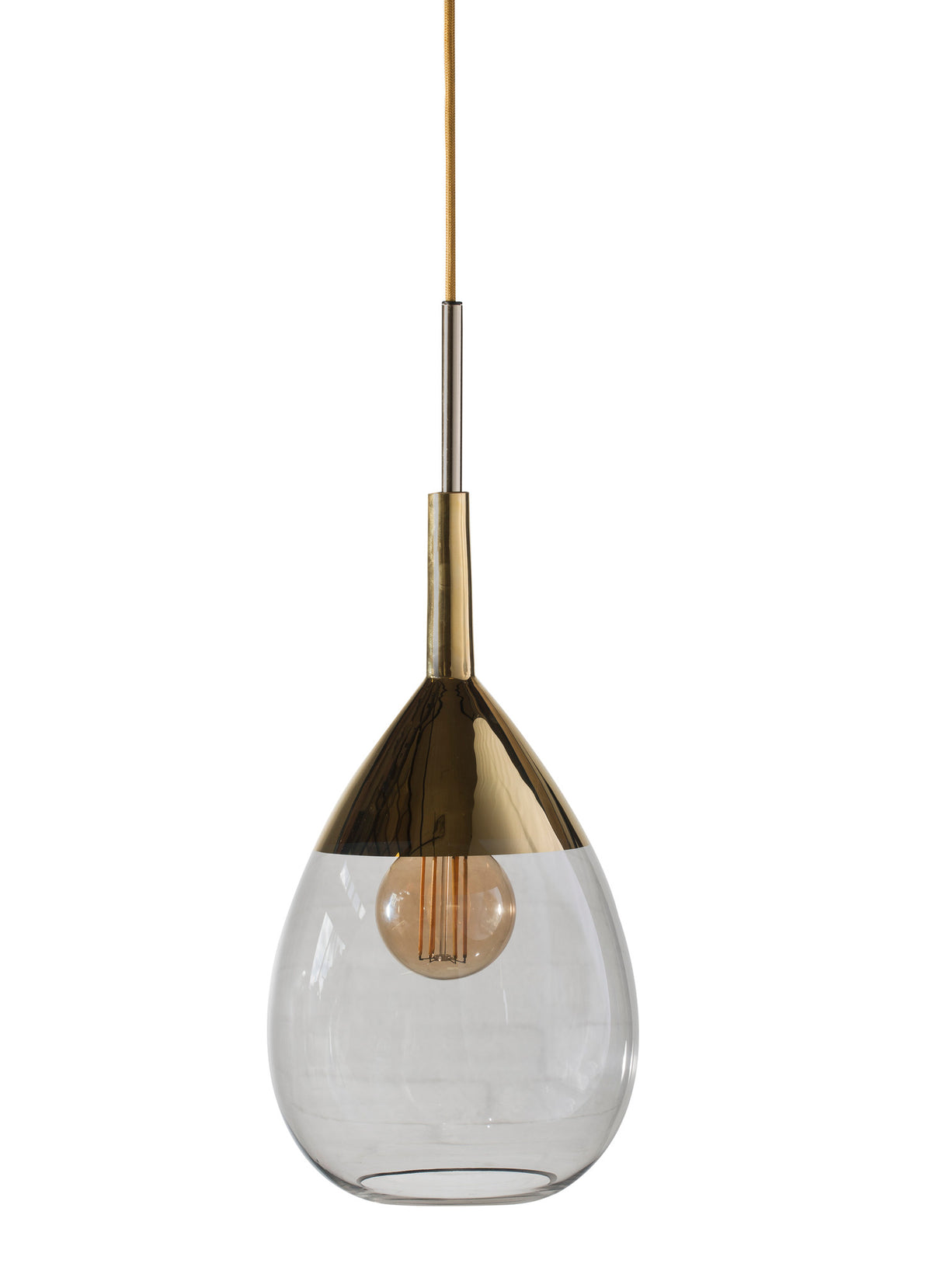 Pakabinamas šviestuvas Lute M Smokey Grey / Gold, H49 cm