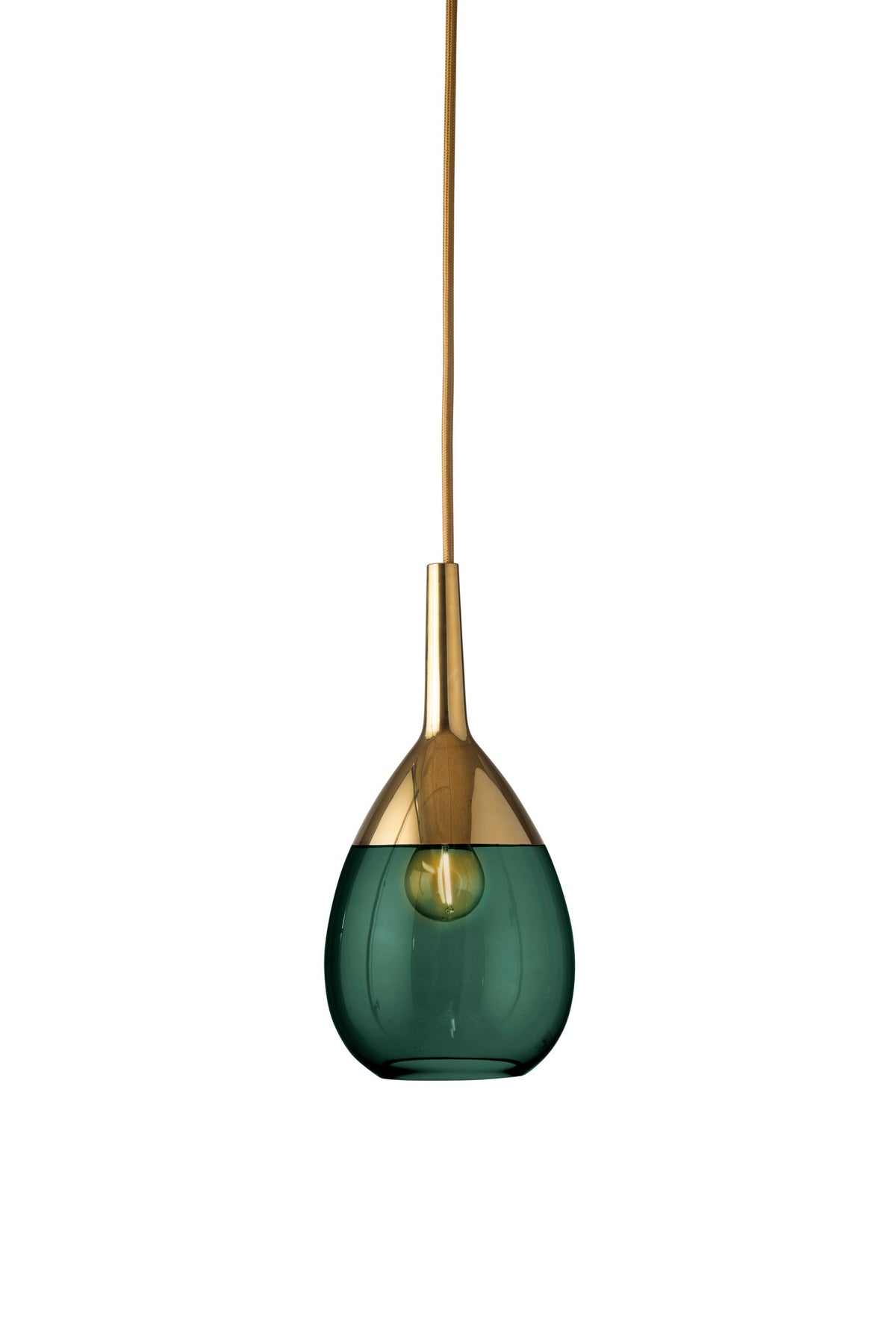 Pakabinamas šviestuvas Lute S Ivy Green / Gold, H27 cm