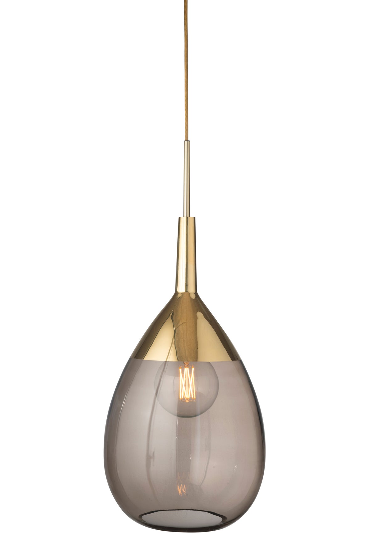 Pakabinamas šviestuvas Lute XL Chestnut Brown / Gold, H70 cm