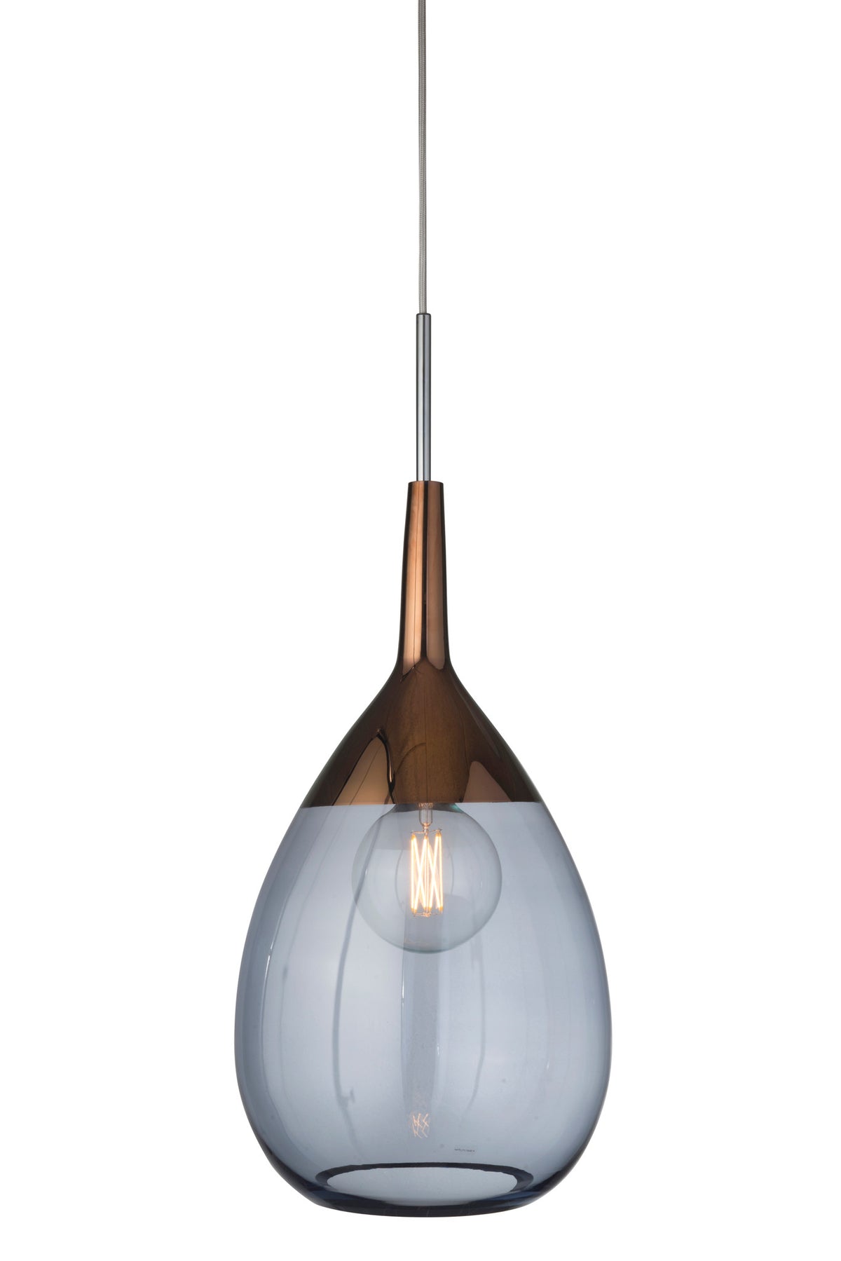 Pakabinamas šviestuvas Lute XL Deep Blue / Copper, H70 cm