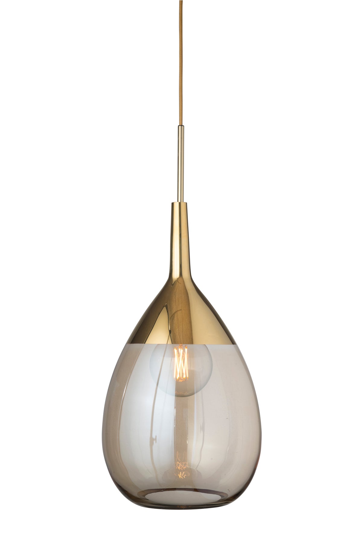 Pakabinamas šviestuvas Lute XL Golden Smoke / Gold, H70 cm