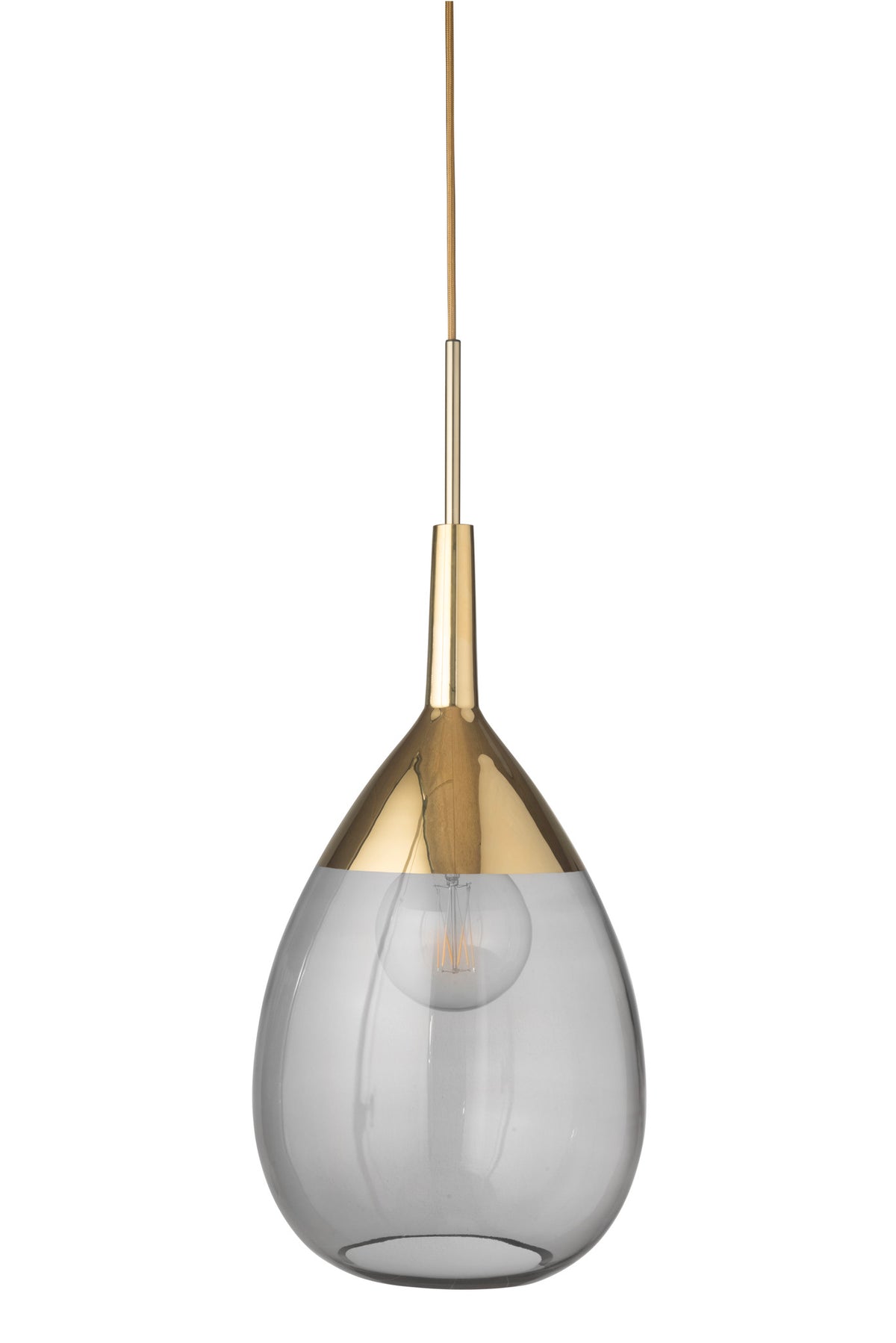 Pakabinamas šviestuvas Lute XL Smokey Grey / Gold, H70 cm