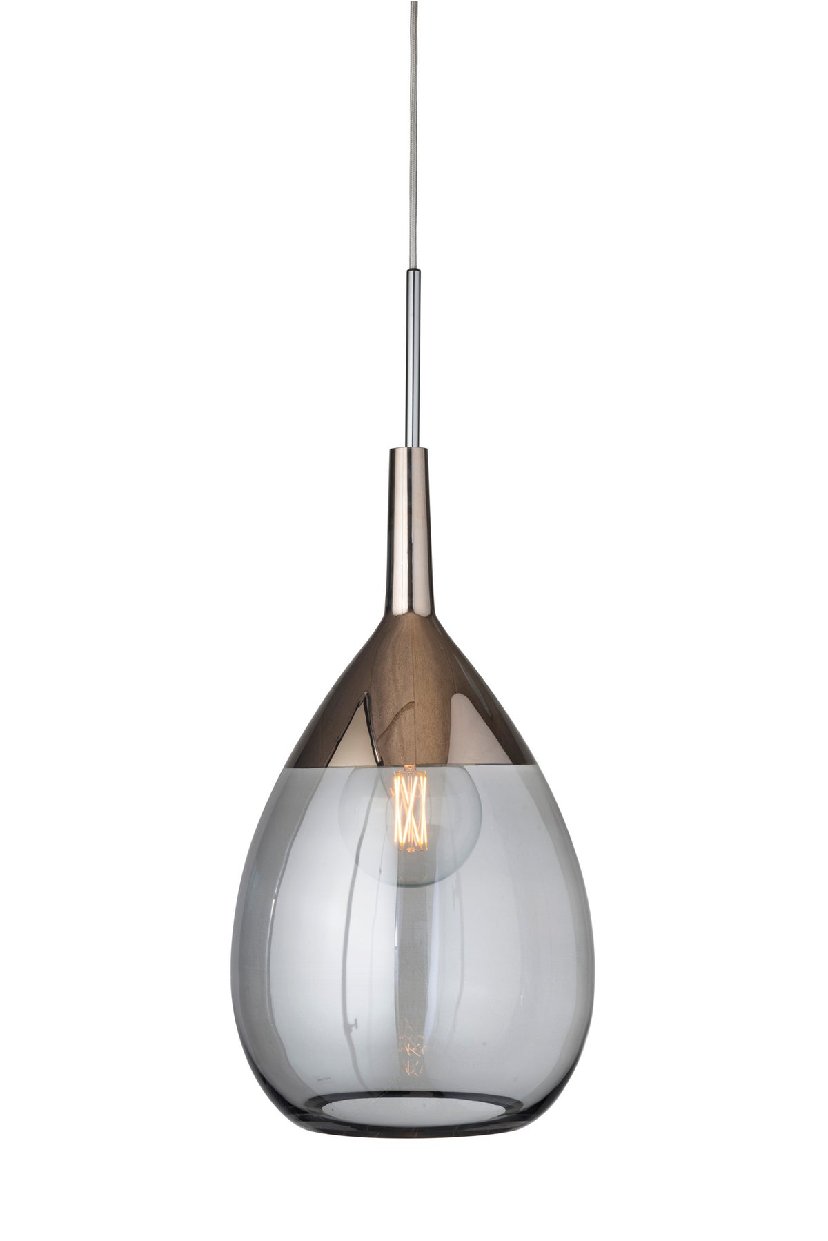 Pakabinamas šviestuvas Lute XL Smokey Grey / Platinum, H70 cm