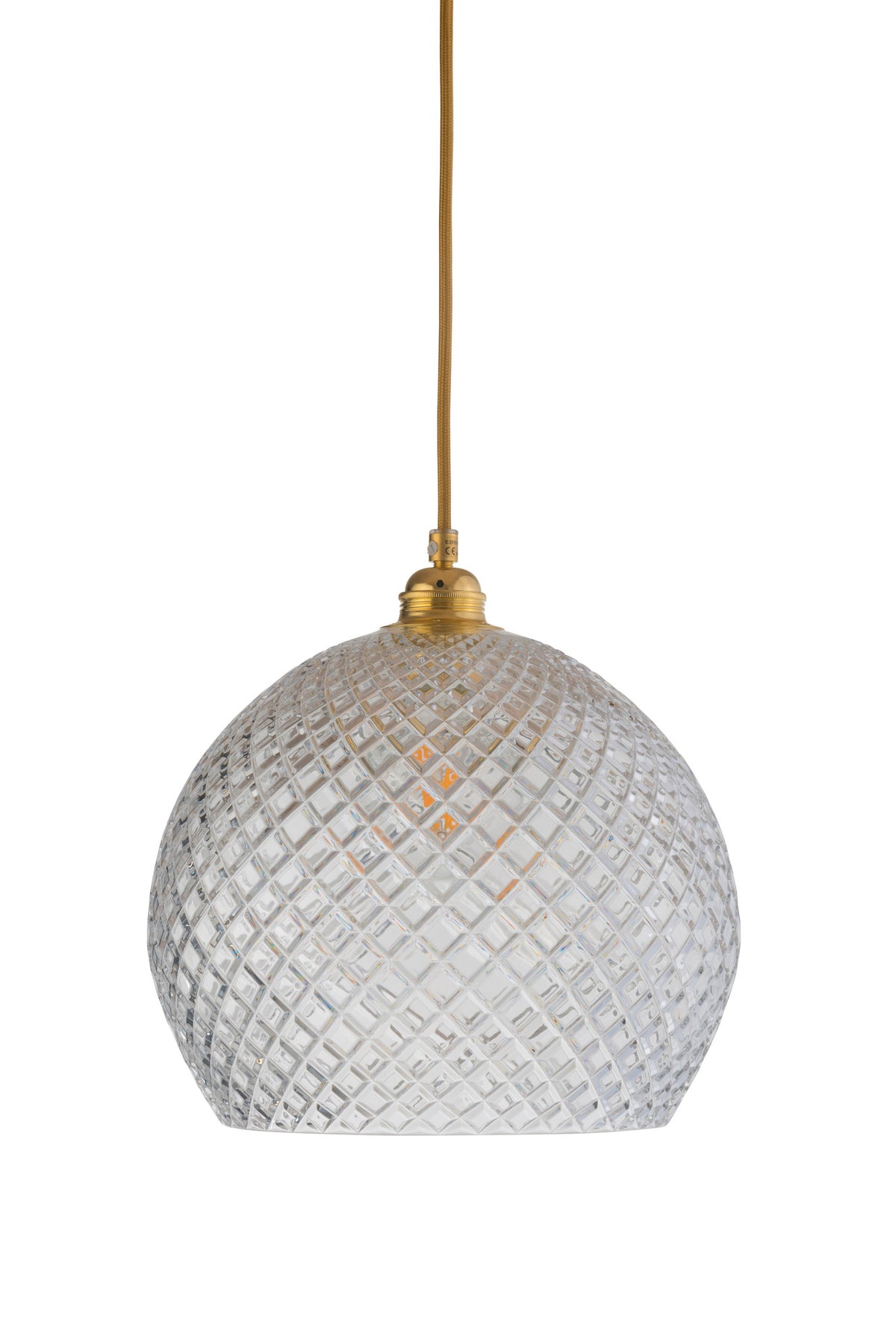 Pakabinamas šviestuvas Rowan L Small Check Gold, Ø28 cm