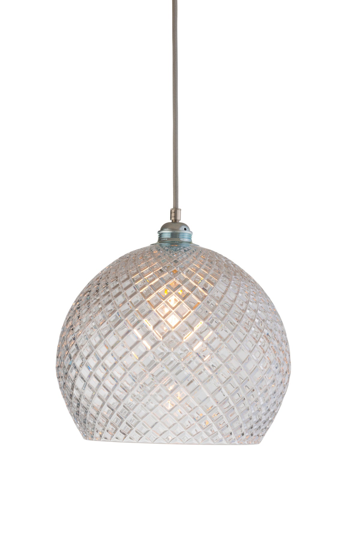 Pakabinamas šviestuvas Rowan L Small Check Silver, Ø28 cm