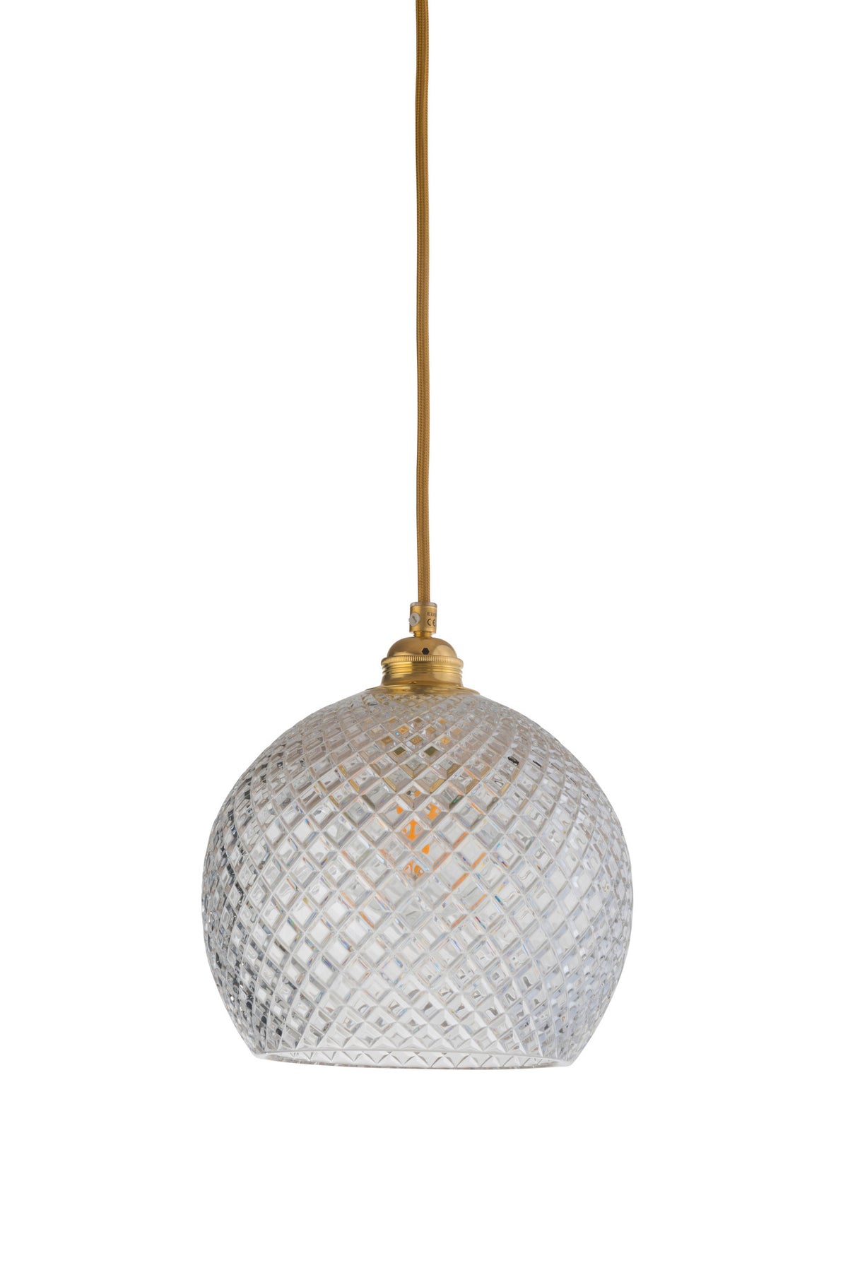 Pakabinamas šviestuvas Rowan M Small Check Gold, Ø22 cm