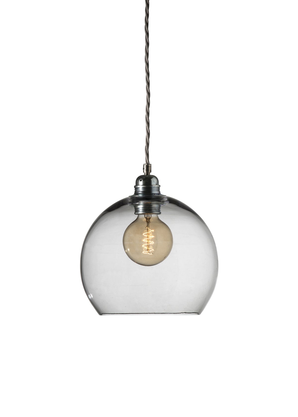 Pakabinamas šviestuvas Rowan Smokey Grey Silver, Ø22 cm