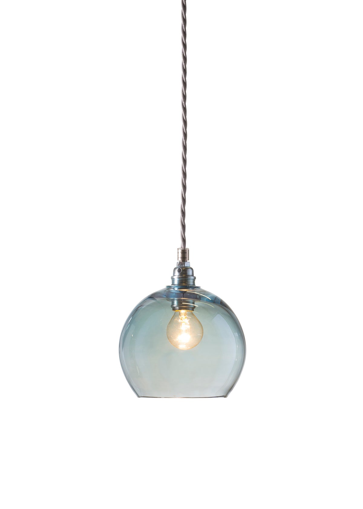 Pakabinamas šviestuvas Rowan Topaz Blue Silver, Ø15,5 cm