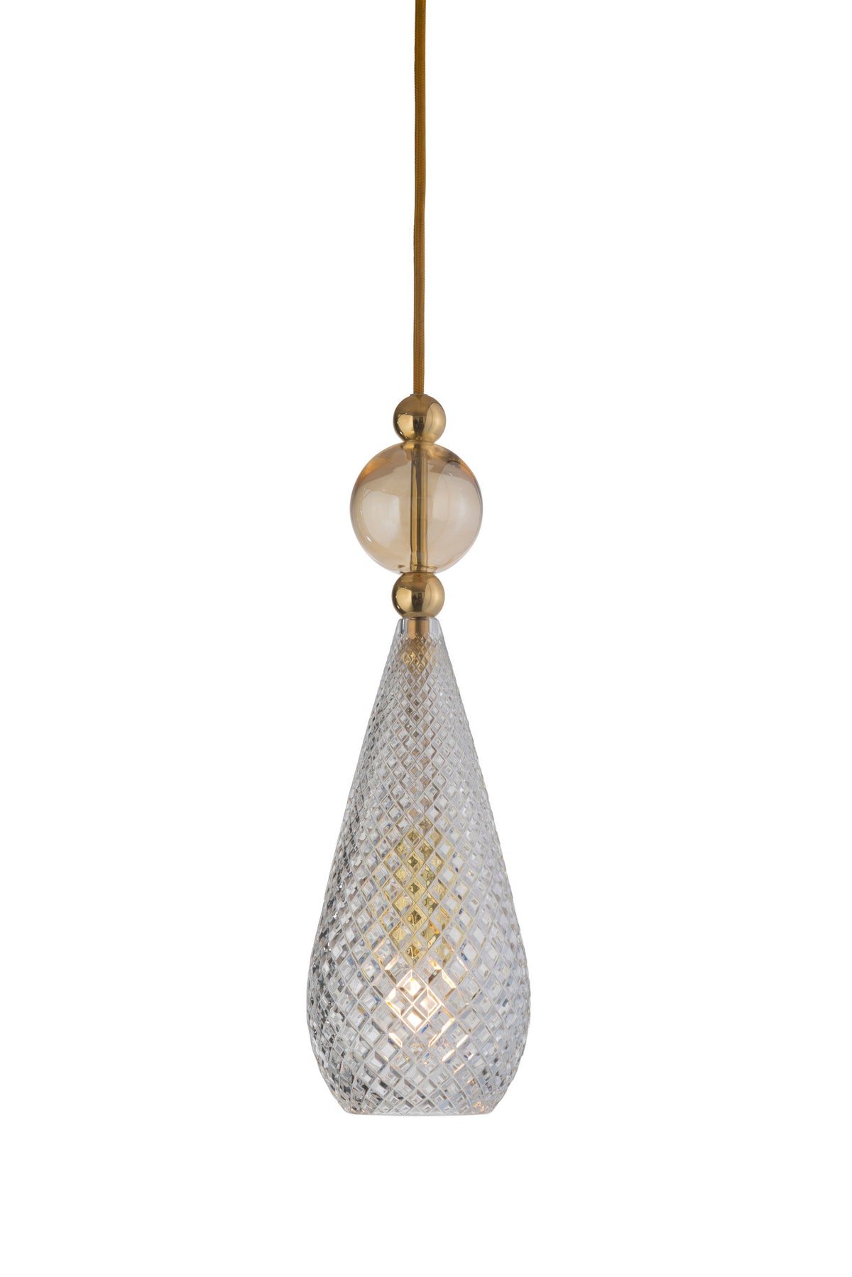 Pakabinamas šviestuvas Smykke Crystal with Golden Smoke Ball, Gold, Ø12,5 cm