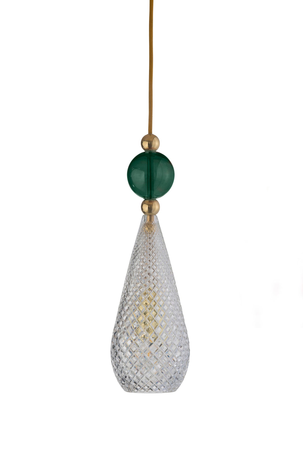 Pakabinamas šviestuvas Smykke Crystal with Ivy Green Ball / Gold, Ø12,5 cm