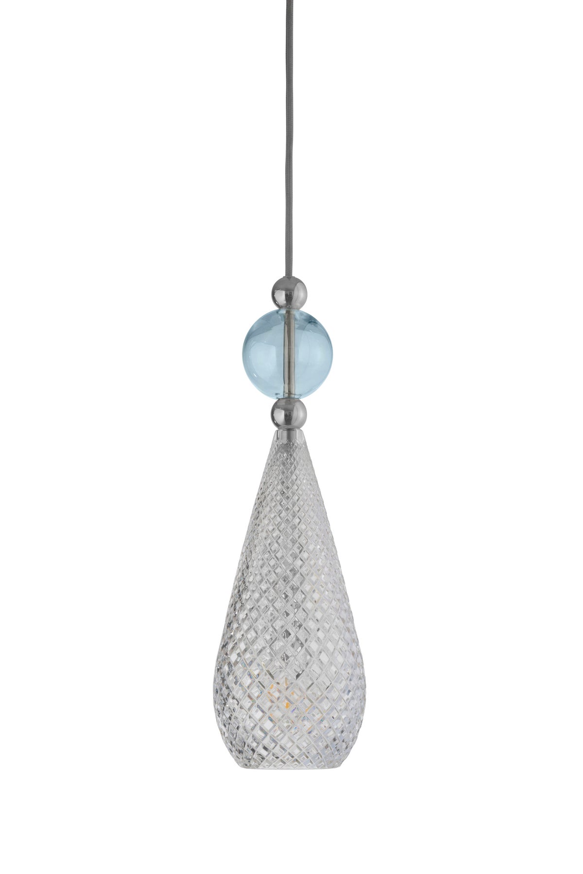 Pakabinamas šviestuvas Smykke Crystal with Topaz Blue Ball / Silver, Ø12,5 cm
