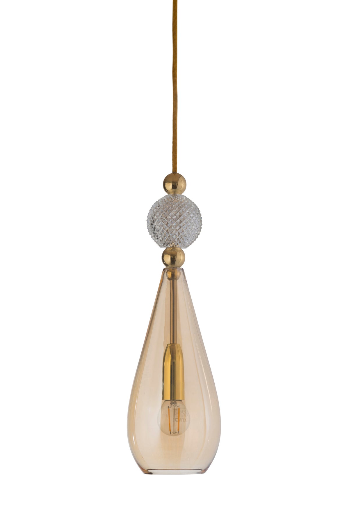 Pakabinamas šviestuvas Smykke Golden Smoke with Crystal Ball / Gold, Ø12,5 cm