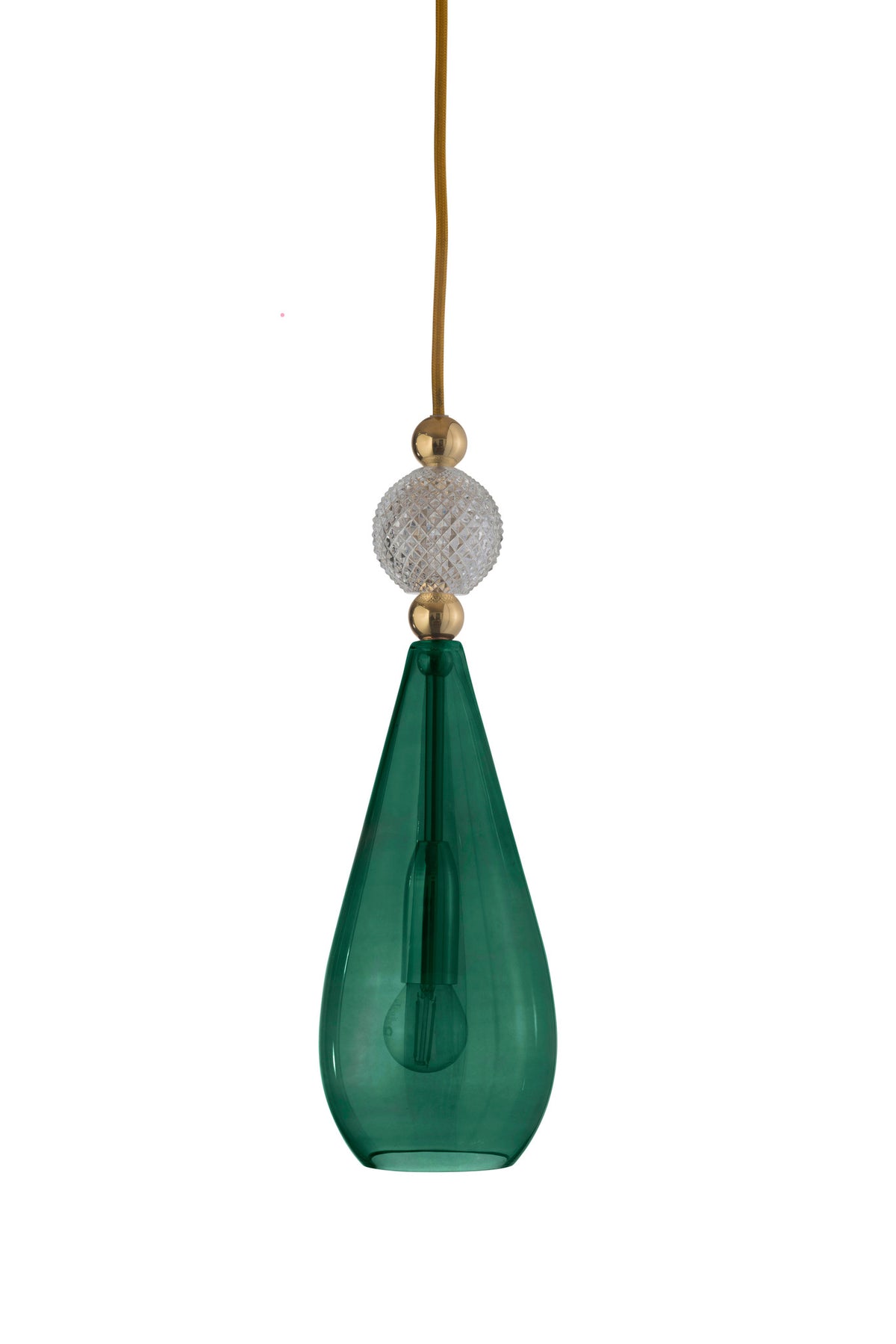 Pakabinamas šviestuvas Smykke Ivy Green with Crystal Ball / Gold, Ø12,5 cm