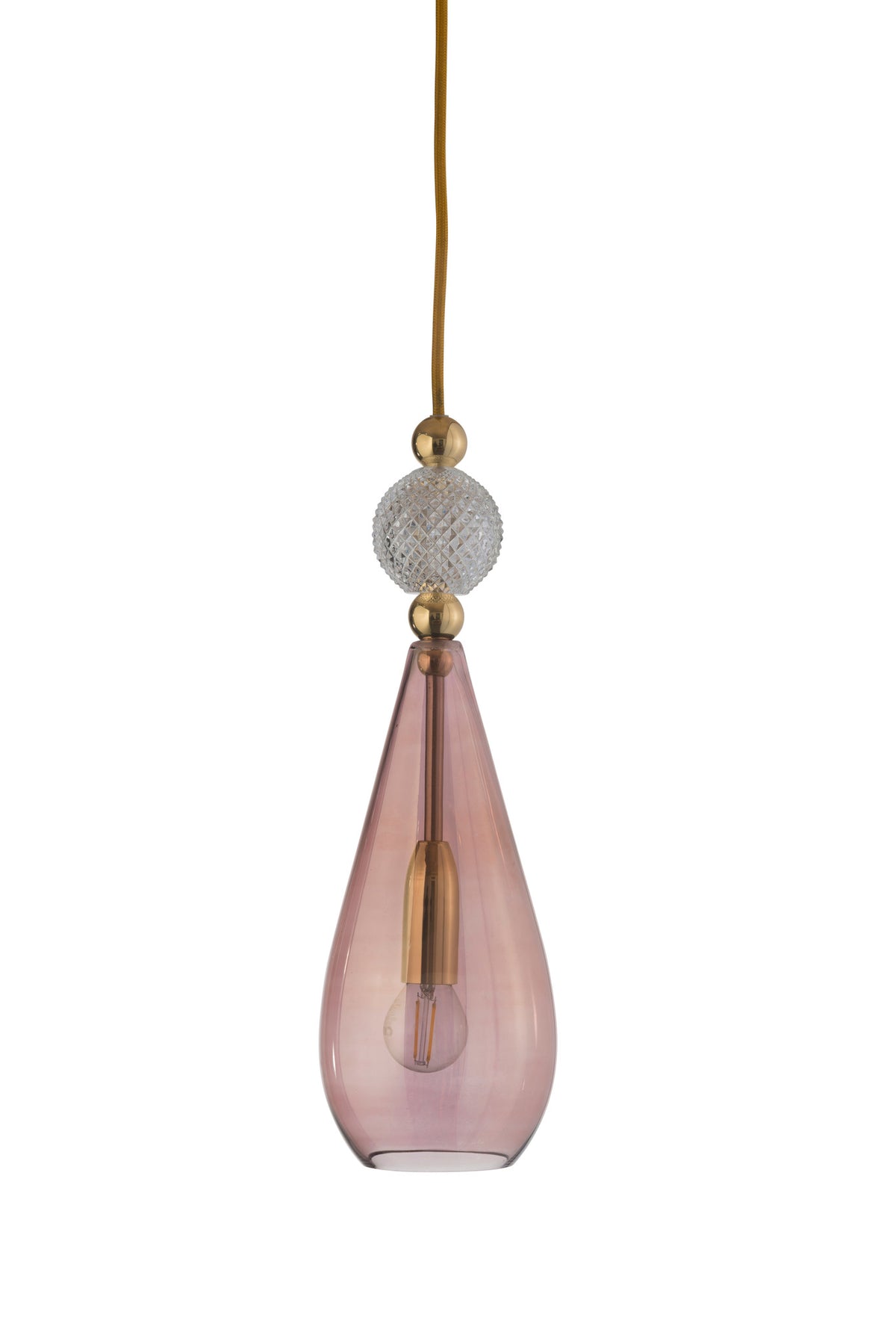 Pakabinamas šviestuvas Smykke Obsidian with Crystal Ball / Gold, Ø12,5 cm