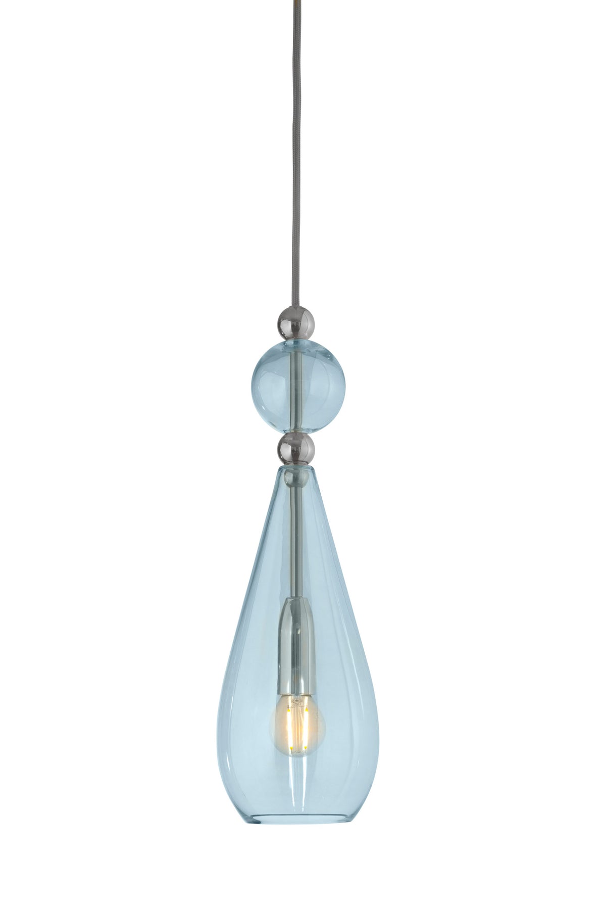 Pakabinamas šviestuvas Smykke Topaz Blue / Silver, Ø12,5 cm – įjungtas