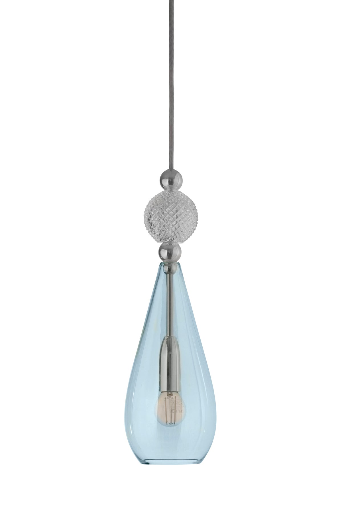 Pakabinamas šviestuvas Smykke Topaz Blue with Crystal Ball / Silver, Ø12,5 cm