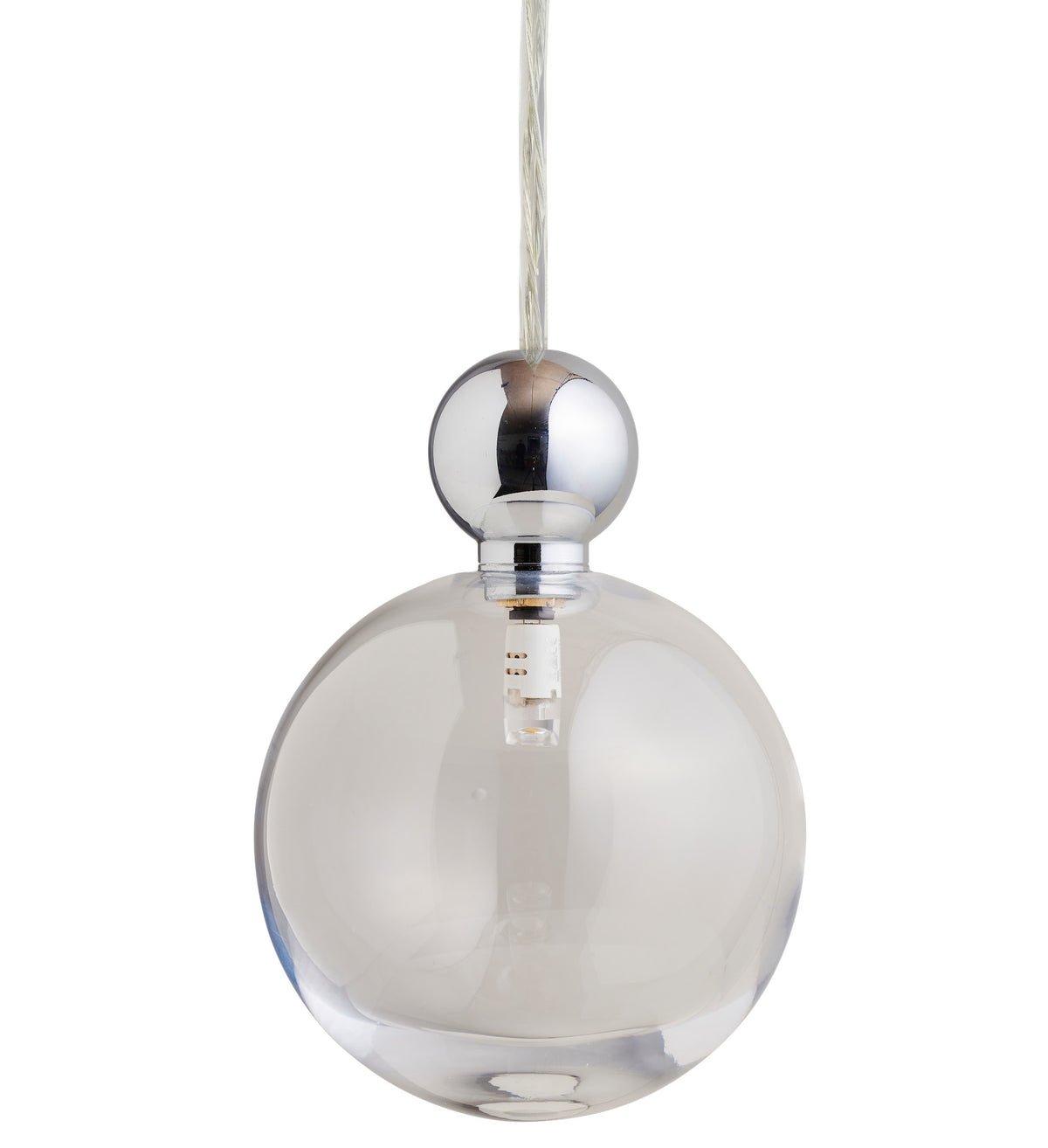 Pakabinamas šviestuvas Uva L Clear / Silver, Ø10 cm