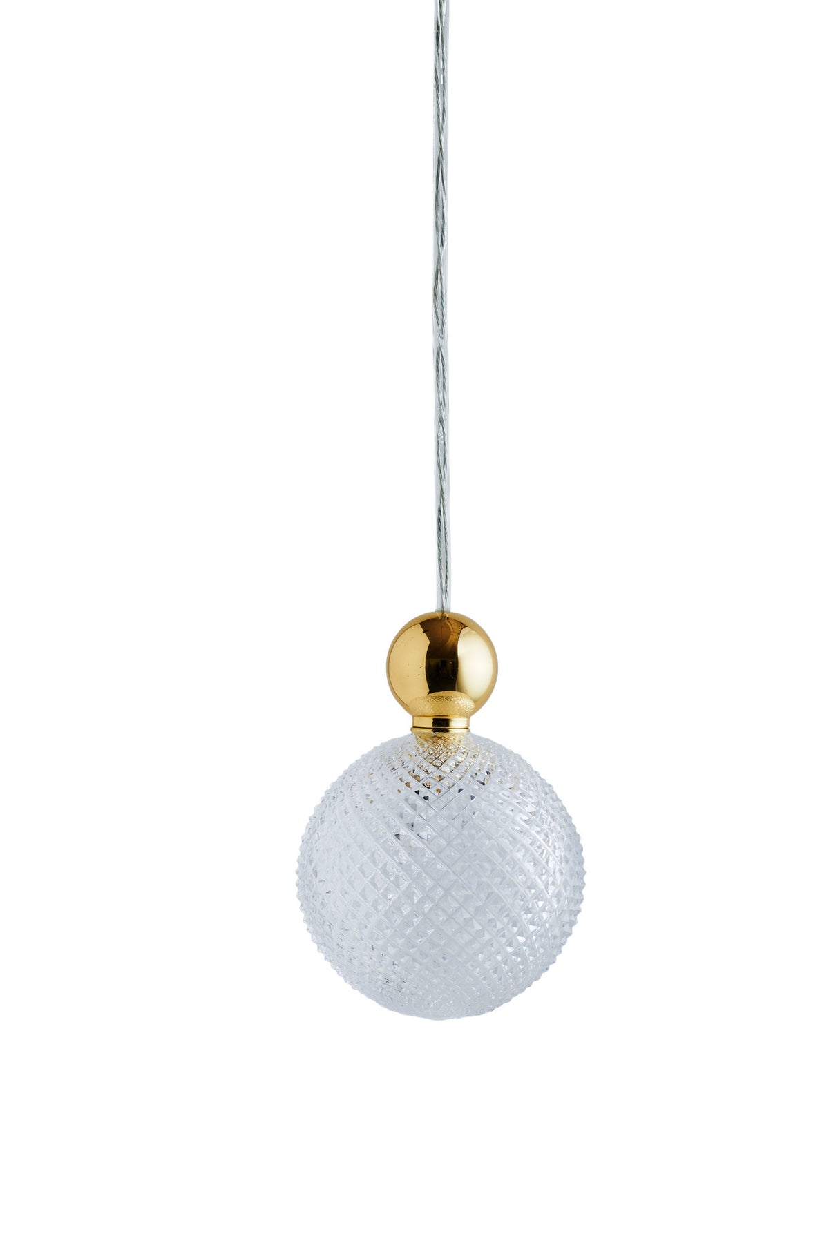 Pakabinamas šviestuvas Uva L Crystal Mini Check / Gold, Ø10 cm