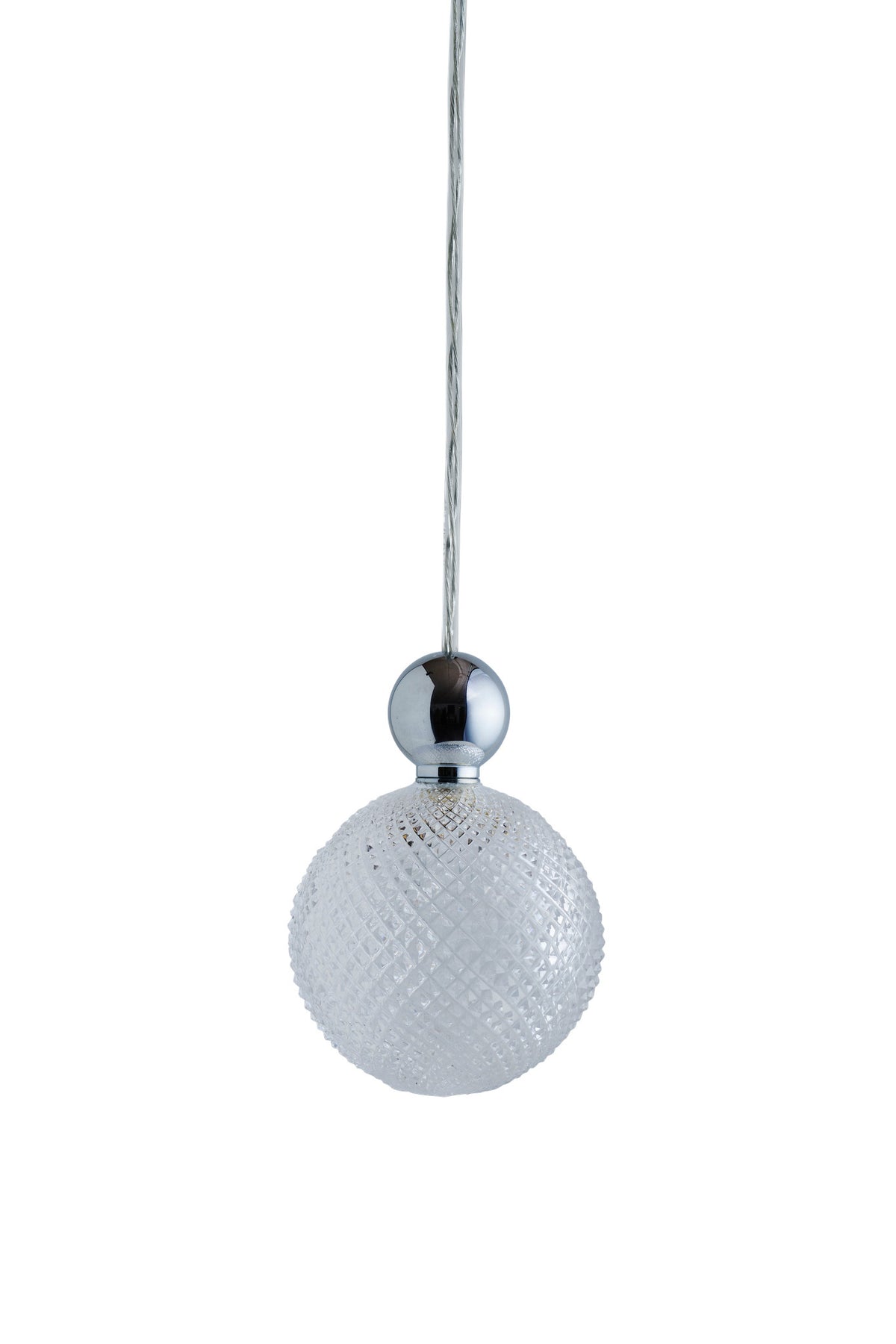 Pakabinamas šviestuvas Uva L Crystal Mini Check / Silver, Ø10 cm