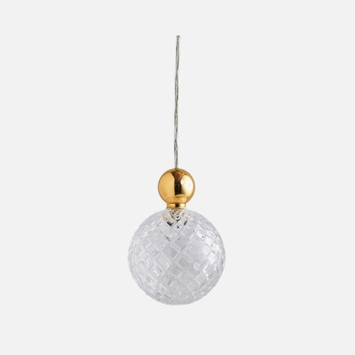 Pakabinamas šviestuvas Uva L Crystal Small Check / Gold, Ø10 cm – be lubinio tvirtinimo