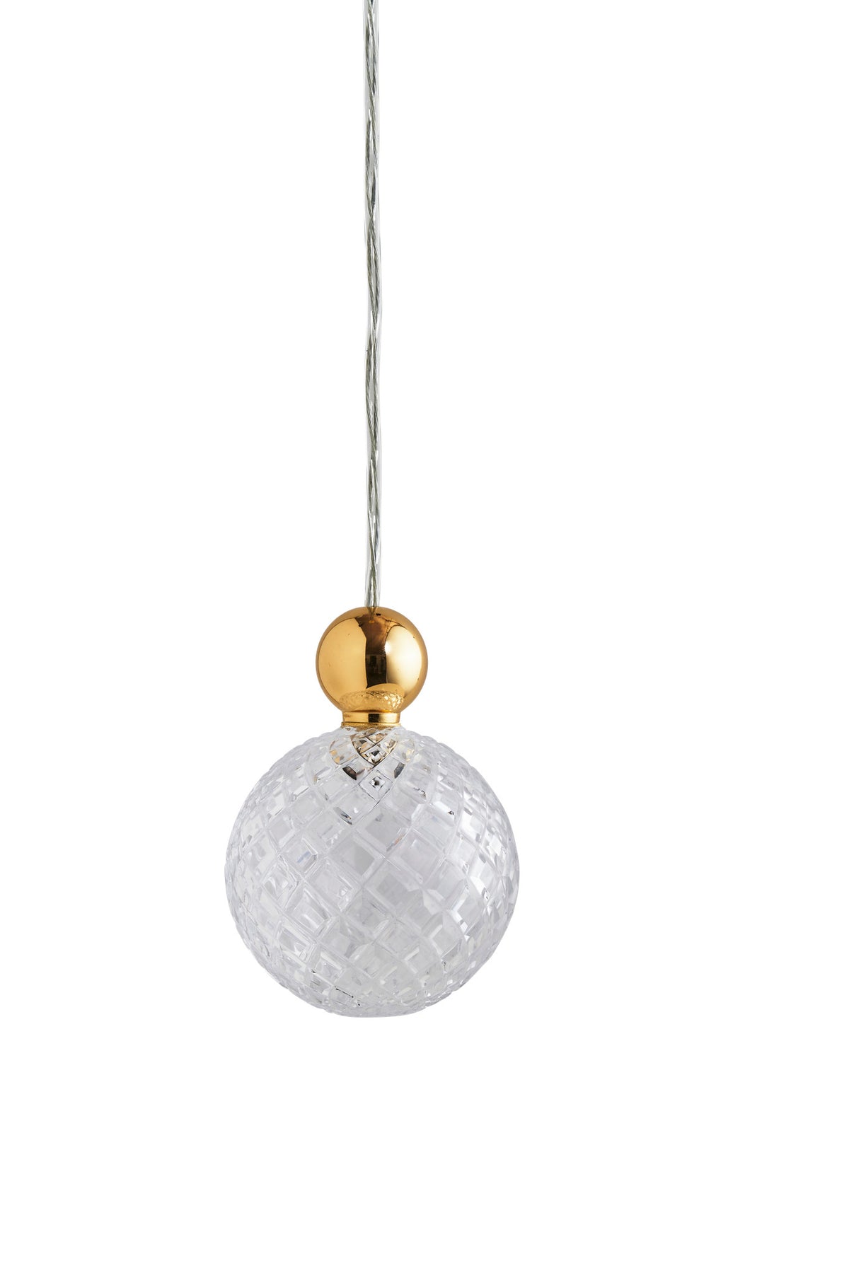 Pakabinamas šviestuvas Uva L Crystal Small Check / Gold, Ø10 cm