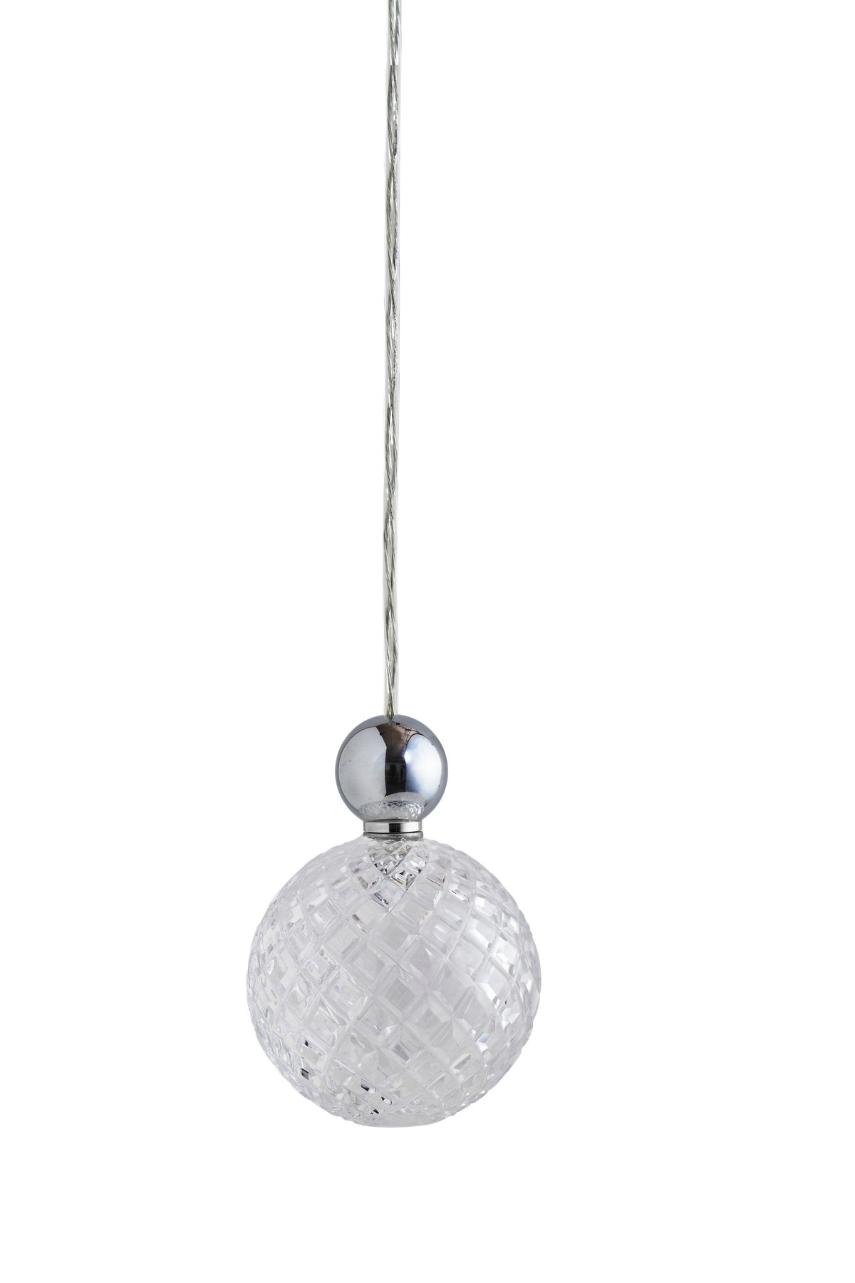 Pakabinamas šviestuvas Uva L Crystal Small Check / Silver, Ø10 cm