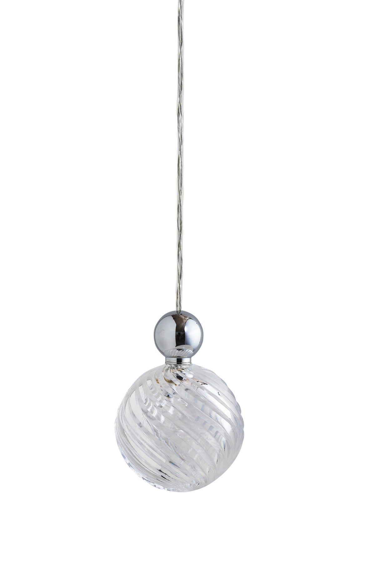Pakabinamas šviestuvas Uva L Crystal Swirl / Silver, Ø10 cm