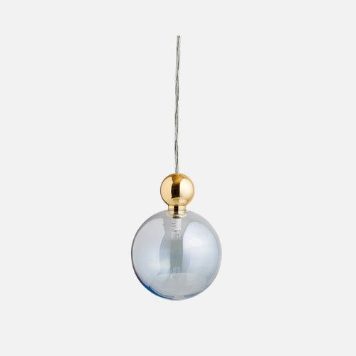 Pakabinamas šviestuvas Uva L Topaz Blue / Gold, Ø10 cm – be lubinio tvirtinimo