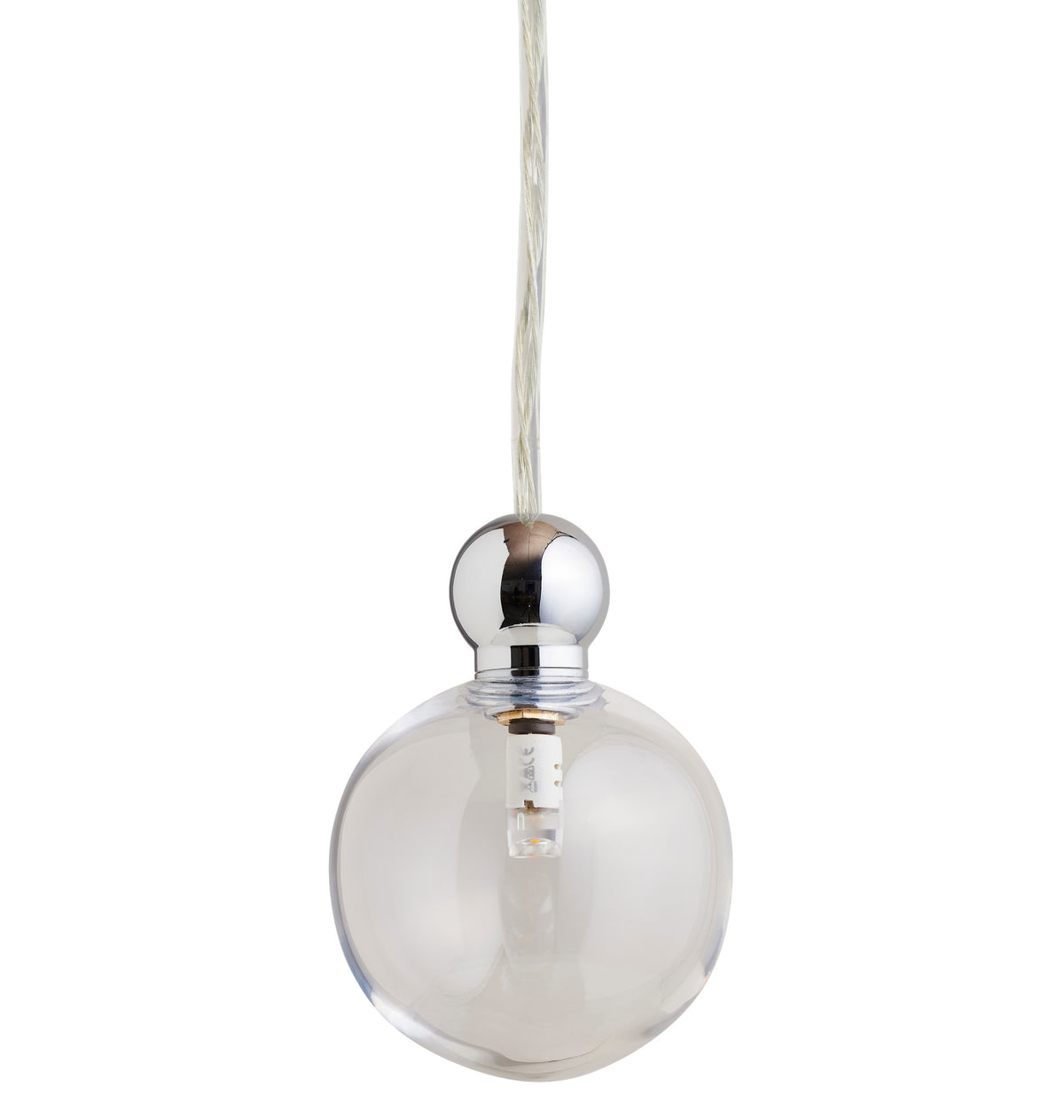 Pakabinamas šviestuvas Uva M Clear / Silver, Ø7 cm