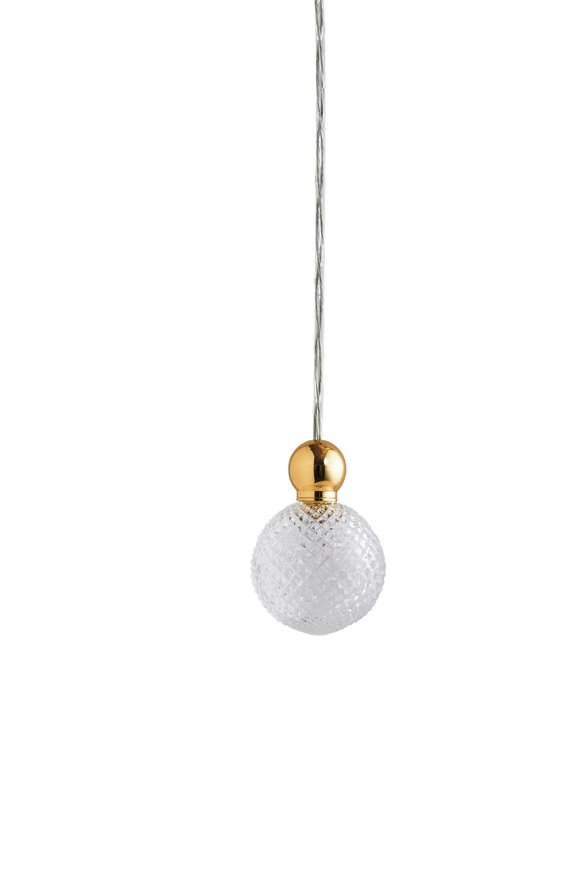 Pakabinamas šviestuvas Uva M Crystal Mini Check / Gold, Ø7 cm