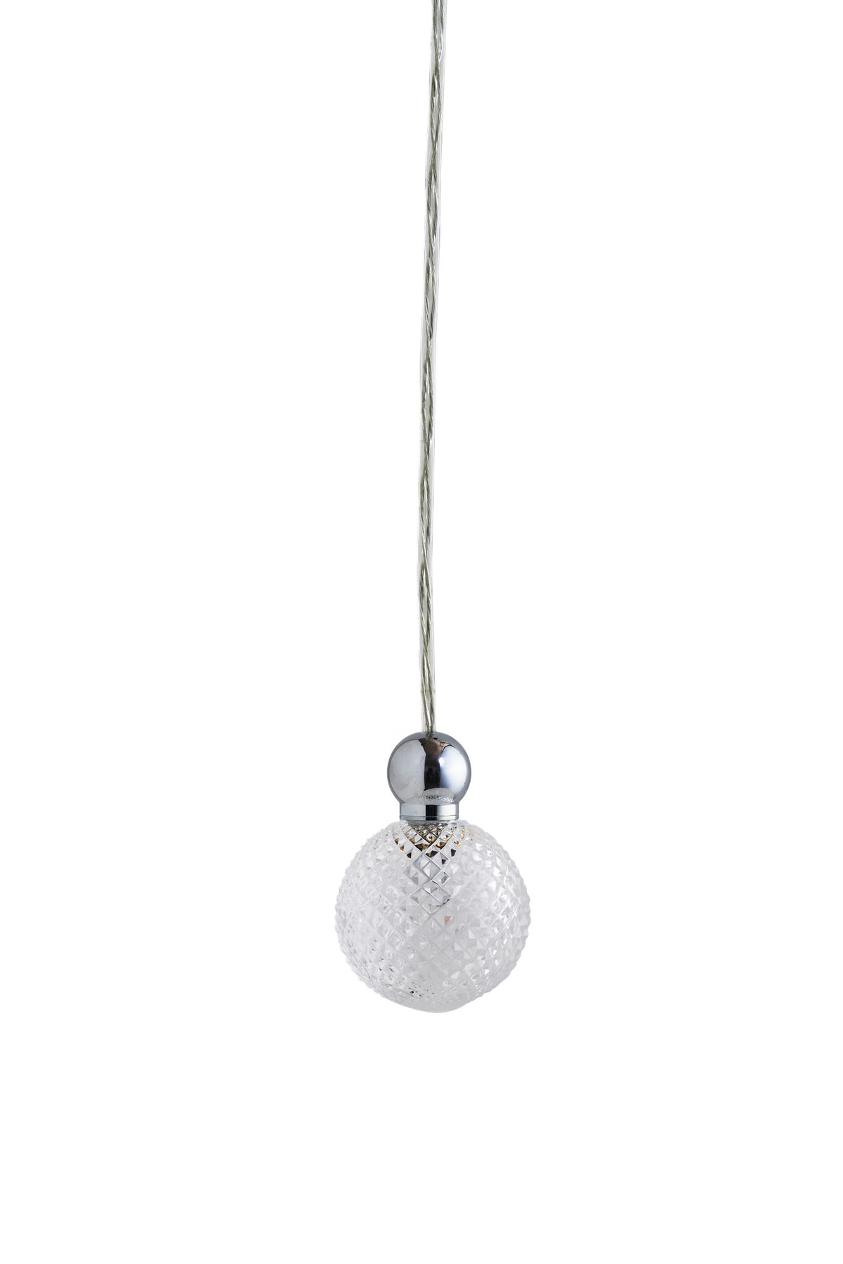 Pakabinamas šviestuvas Uva M Crystal Mini Check / Silver, Ø7 cm