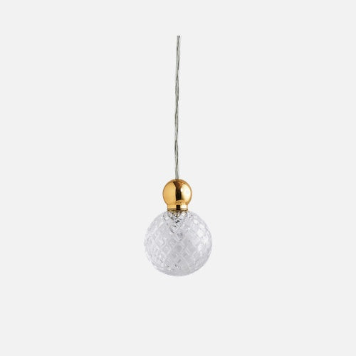 Pakabinamas šviestuvas Uva M Crystal Small Check / Gold, Ø7 cm – be lubinio tvirtinimo