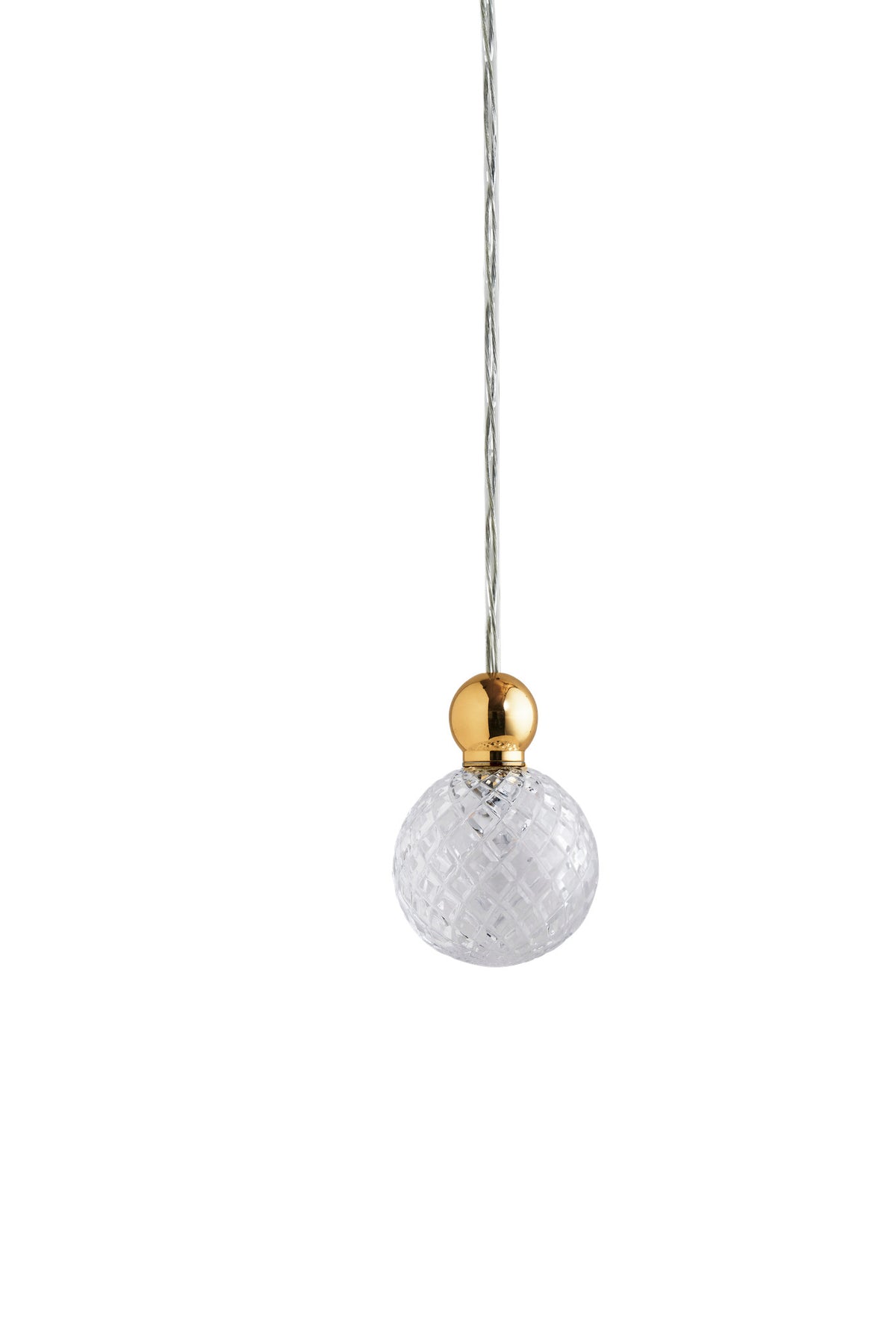 Pakabinamas šviestuvas Uva M Crystal Small Check / Gold, Ø7 cm