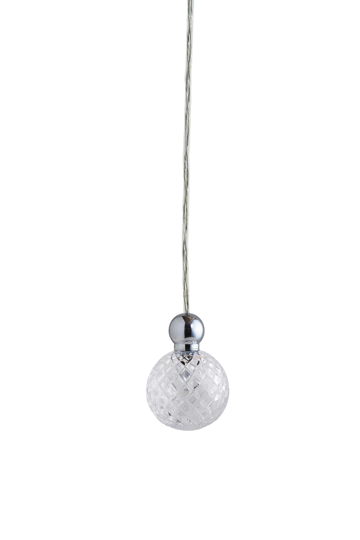 Pakabinamas šviestuvas Uva M Crystal Small Check / Silver, Ø7 cm