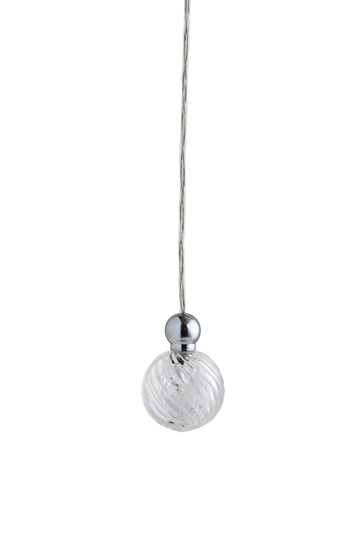 Pakabinamas šviestuvas Uva M Crystal Swirl / Silver, Ø7 cm