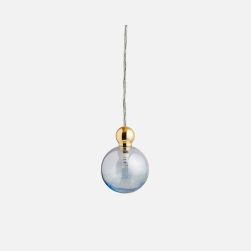 Pakabinamas šviestuvas Uva M Topaz Blue / Gold, Ø7 cm – be lubinio tvirtinimo