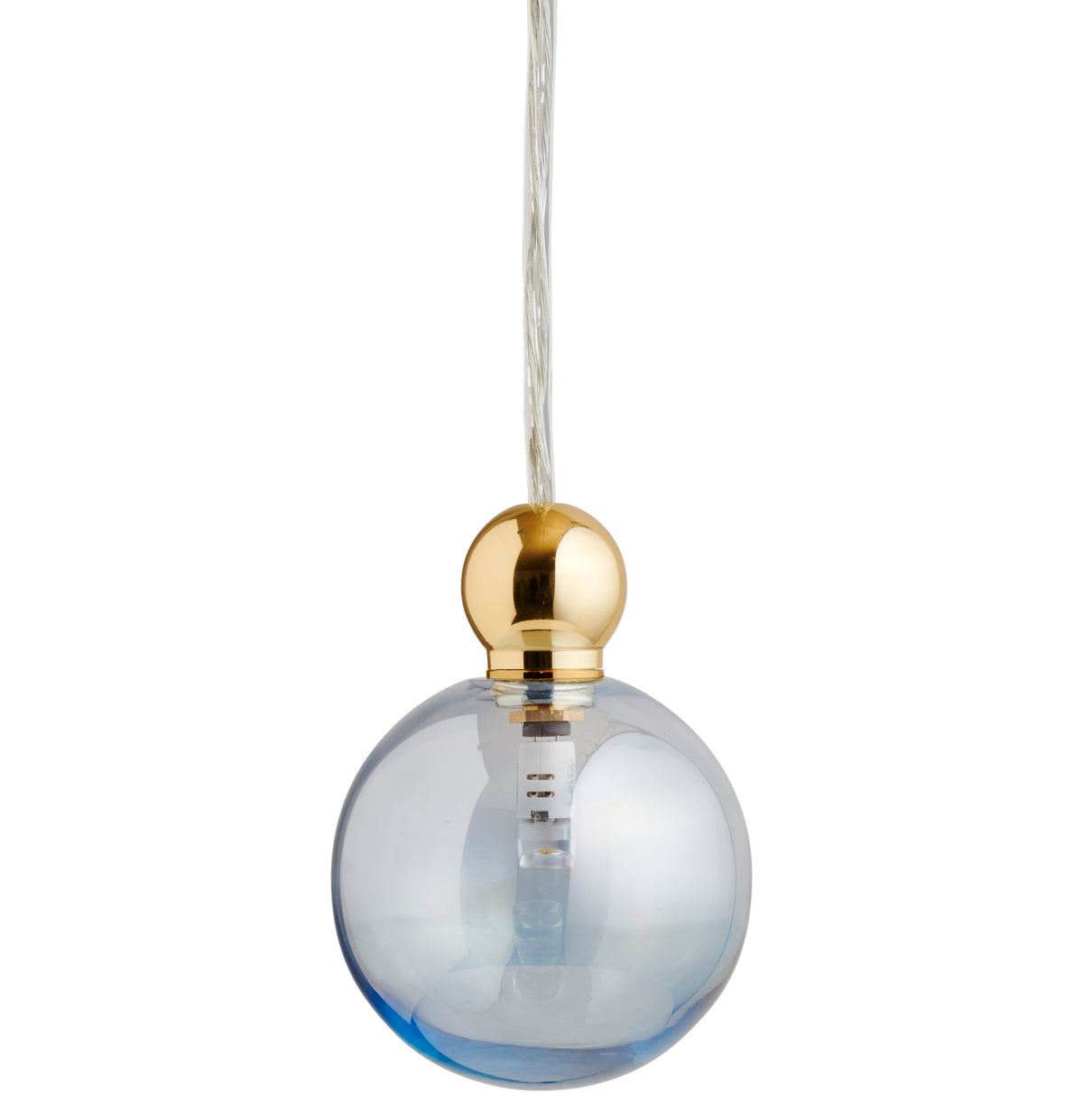 Pakabinamas šviestuvas Uva M Topaz Blue / Gold, Ø7 cm