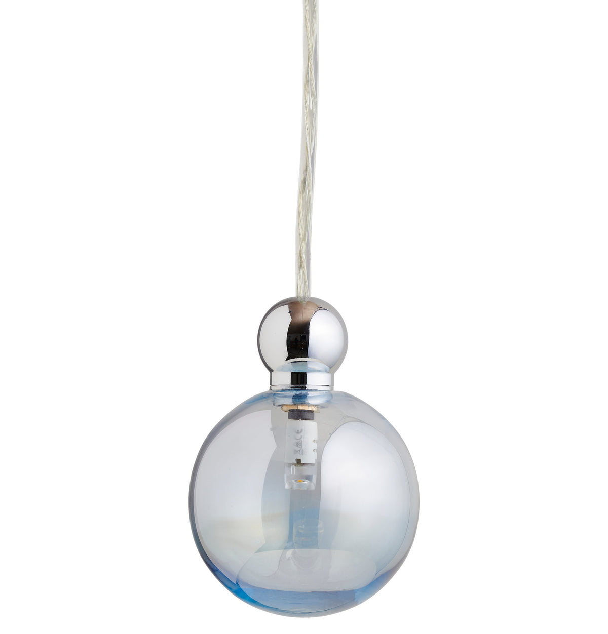 Pakabinamas šviestuvas Uva M Topaz Blue / Silver, Ø7 cm